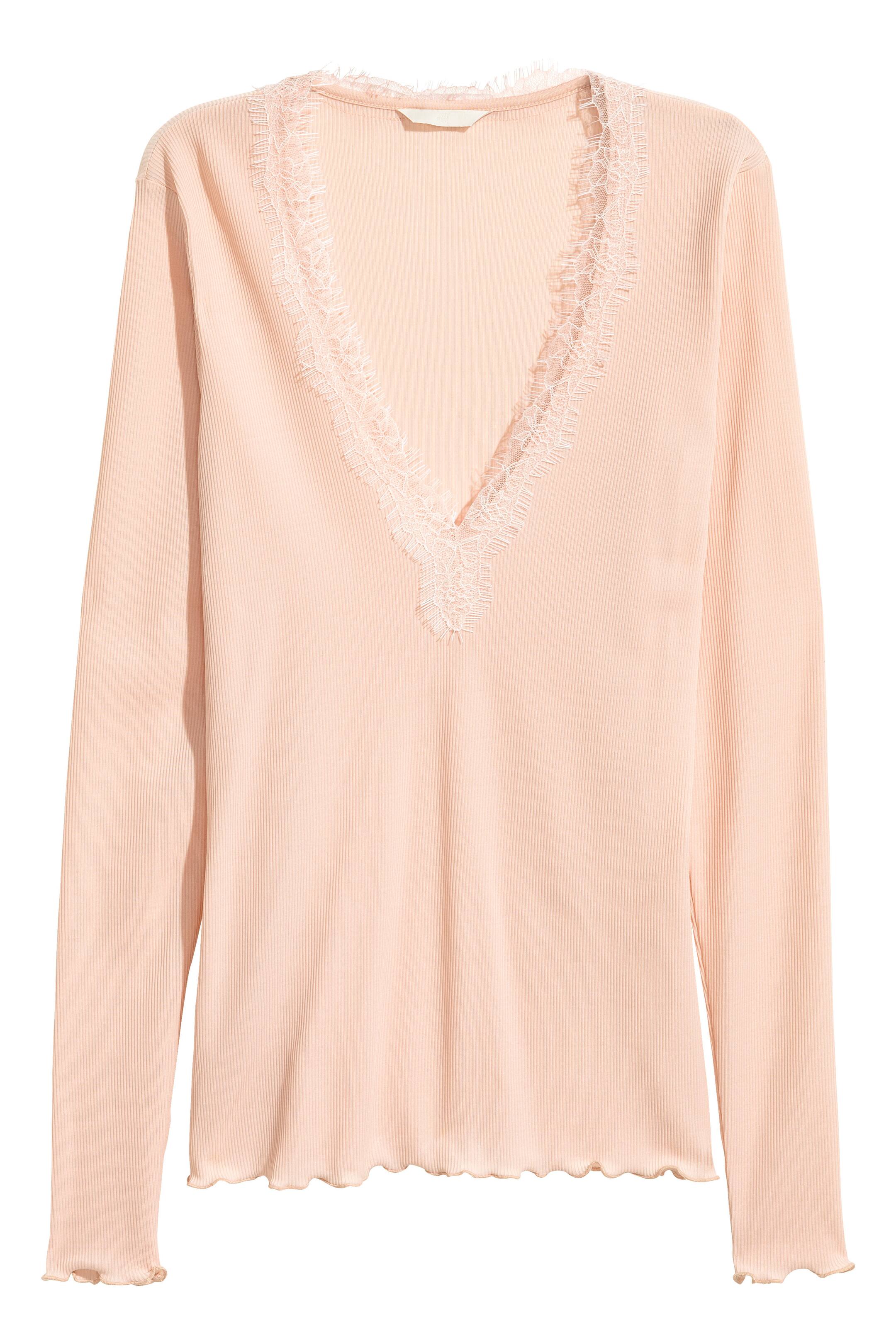 View larger image: Ribbed top - Powder pink - Ladies | H&M GB 1