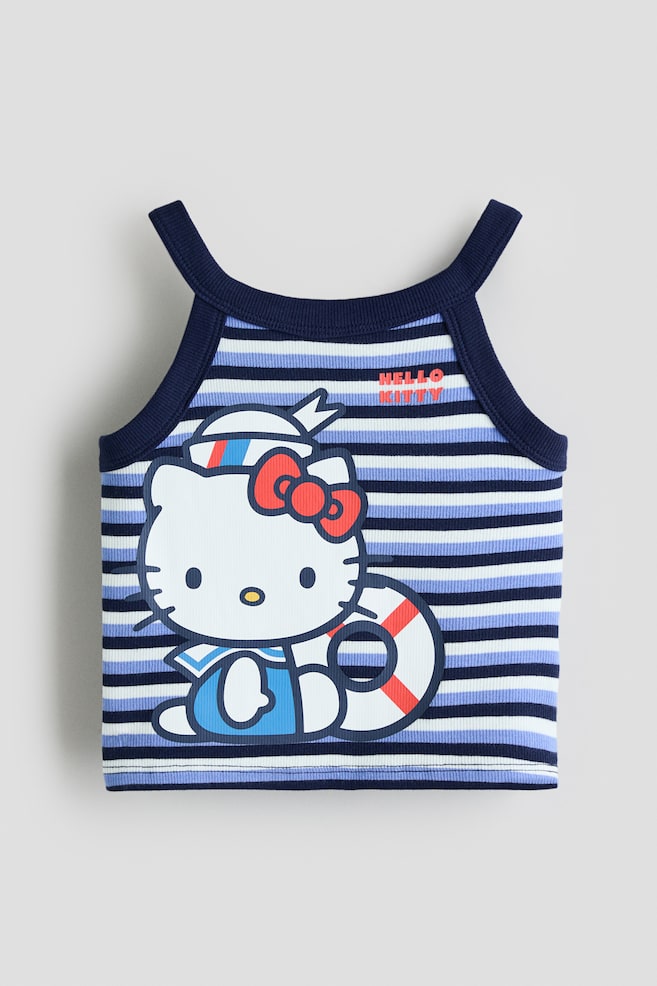 Ribbed Tank Top with Motif - Navy blue/Hello Kitty/Light blue/Cinnamoroll/White/Hello Kitty - 1