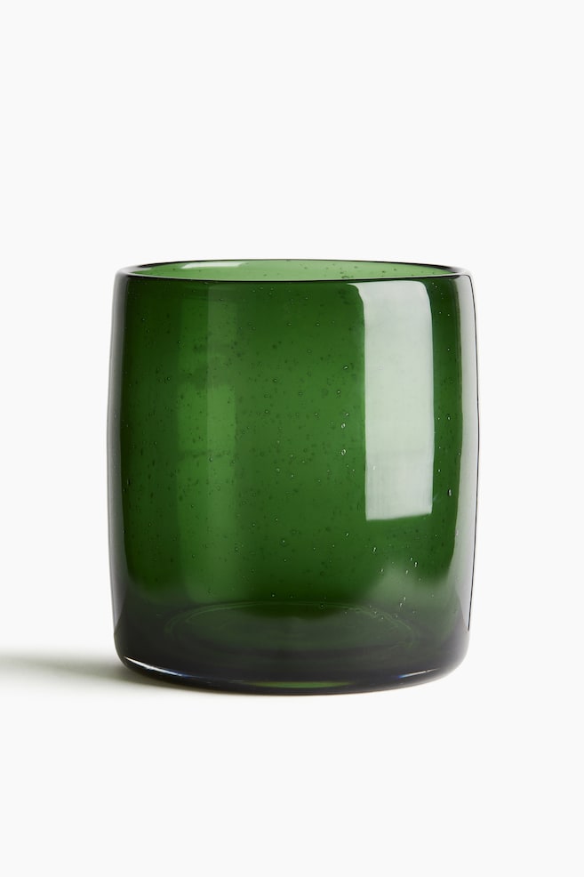 Portavelas de vidrio - Verde oscuro/Transparente - 1