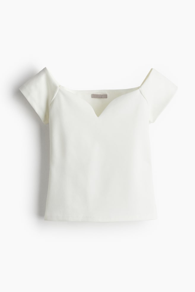 Short off-the-shoulder top - White - 1