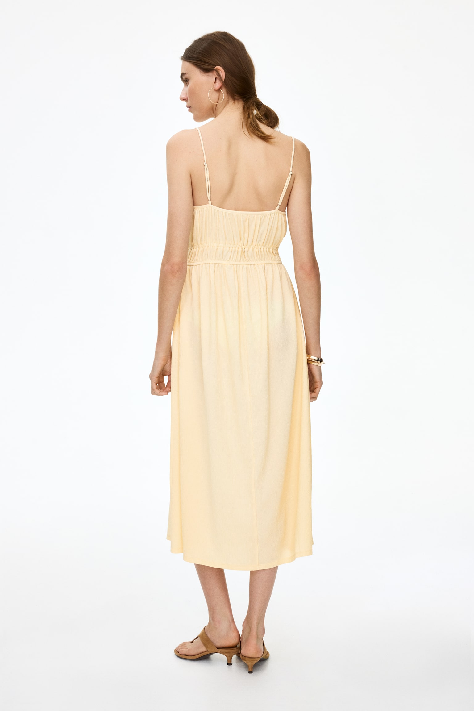 Vestido de punto efecto arrugado - Amarillo/Negro/Estampado/Rojo - 5