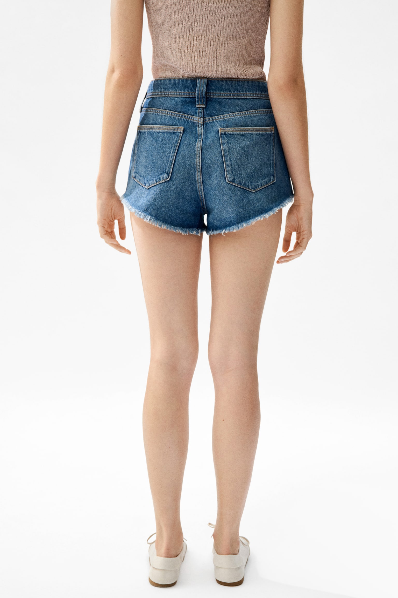 Женские шорты H&M Frayed Denim, цвет: Джинсовый синий — фото 5