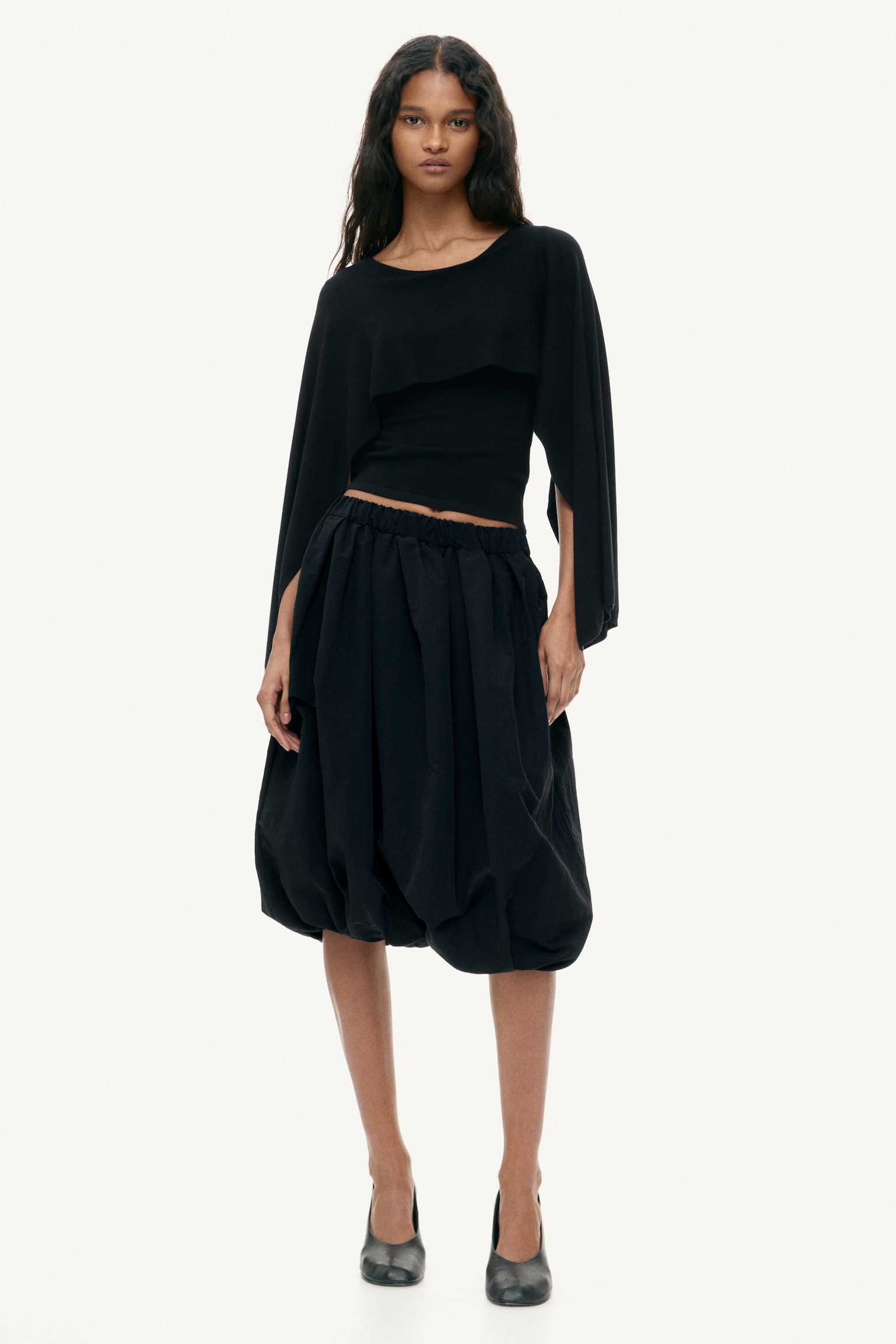 Cape-look top - Fekete/Sötétkék - 3