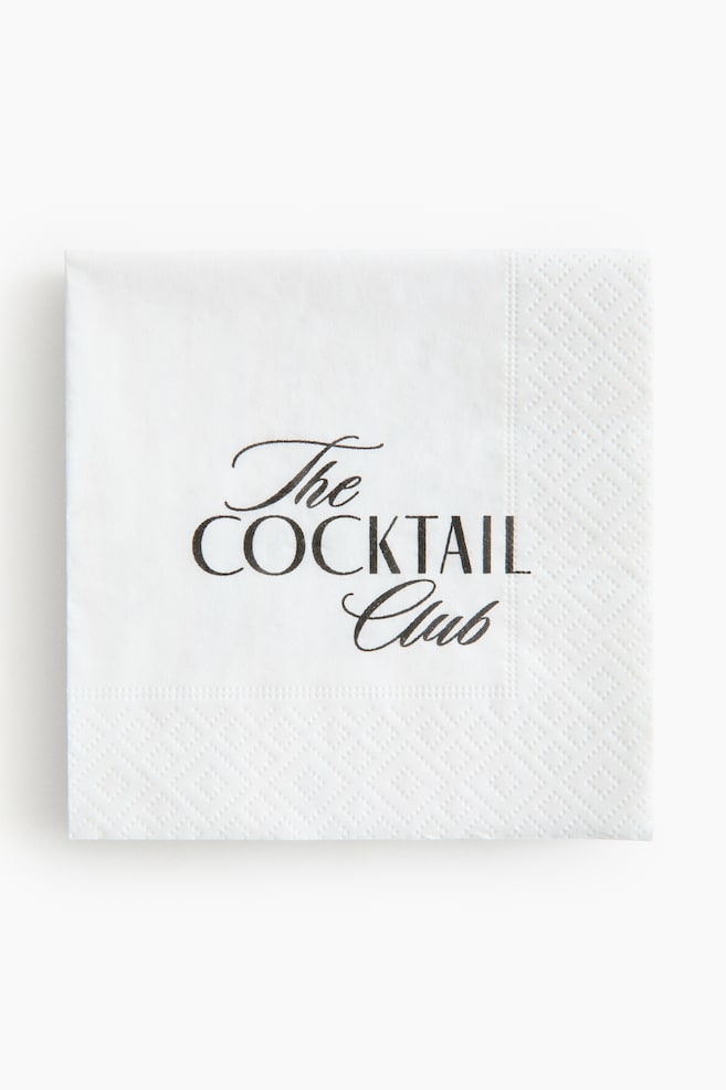 15-Pack Paper Napkins - White/The Cocktail Club - 1