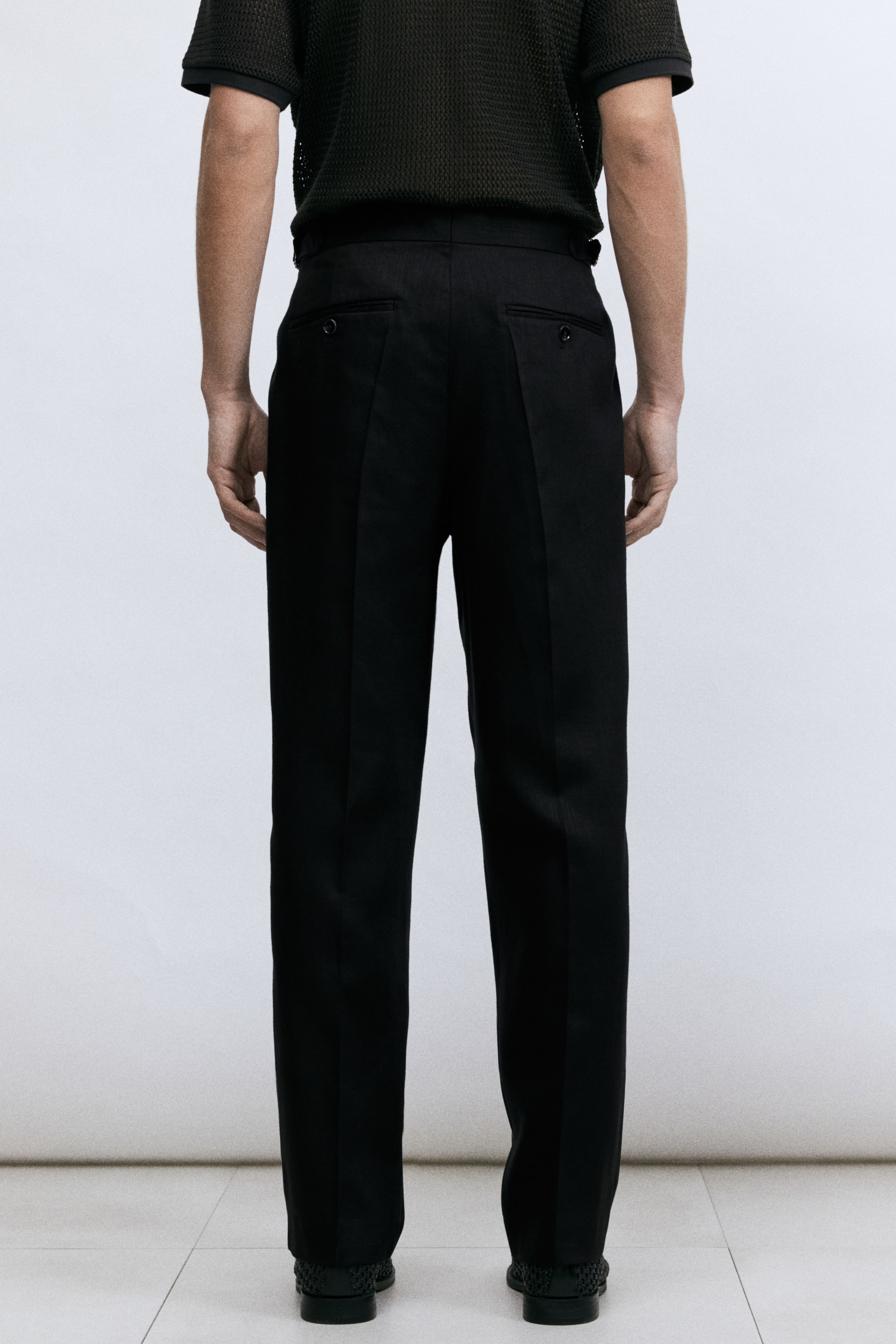 Regular-Fit Linen-Blend Suit Pants