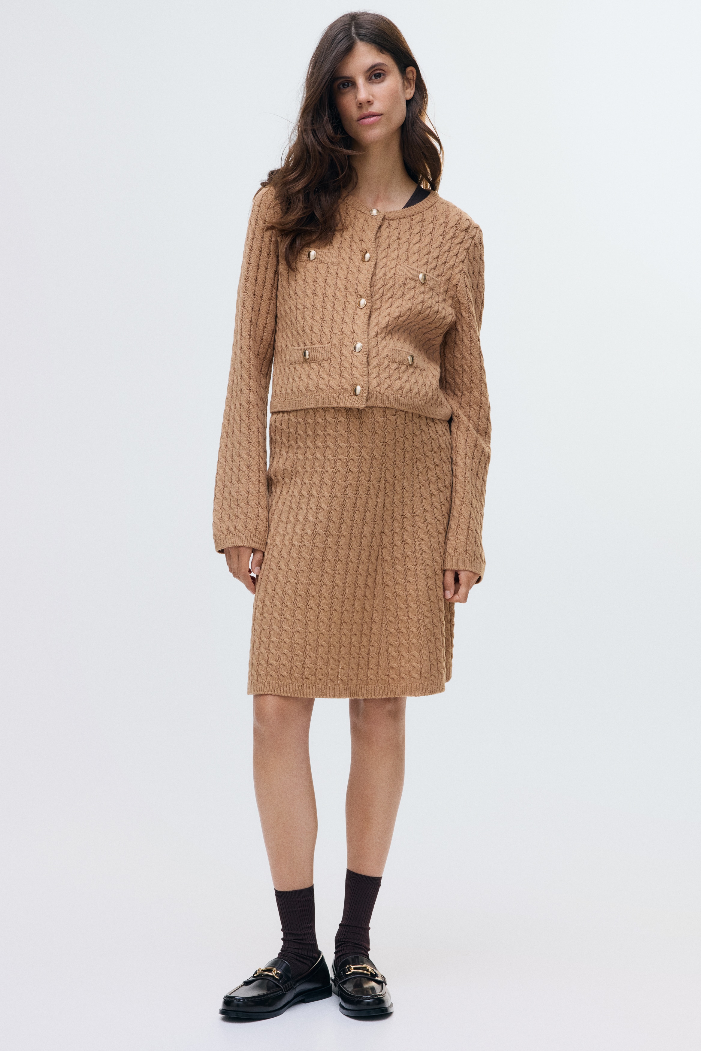 トップス andmary Mary logo cable knit set ANDMARY】Mary logo cable knit set