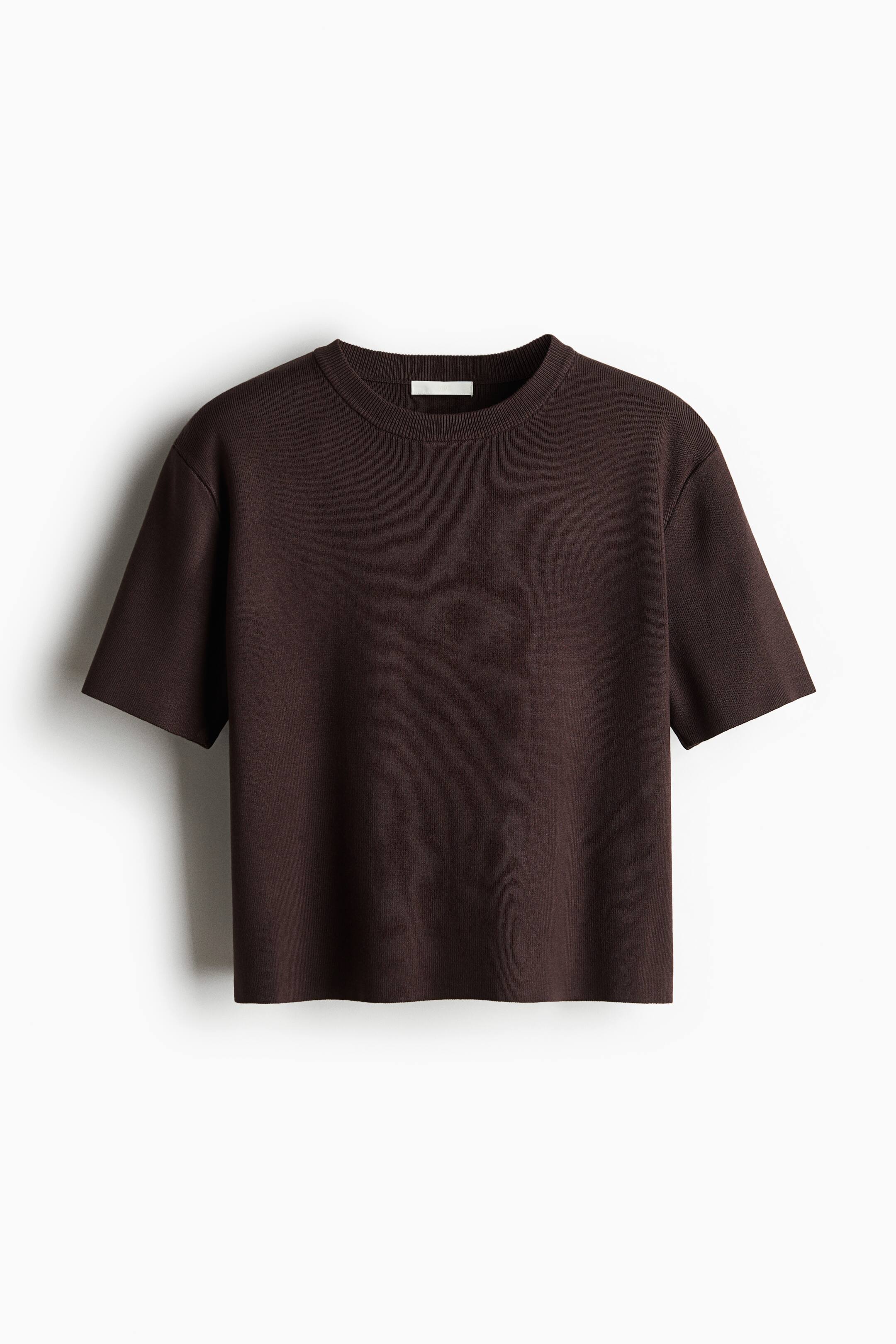 View larger image: Fine Knit Tee - Dark brown - Ladies | H&M AU 4