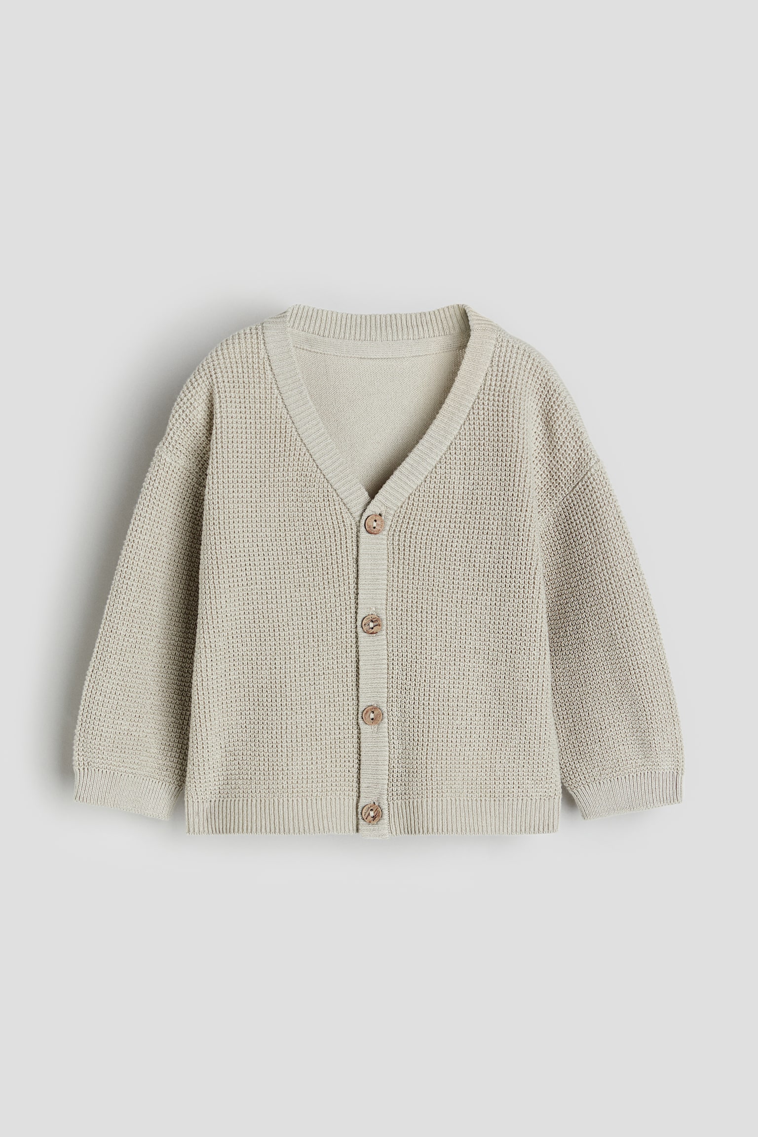 Waffle Knit Cardigan - Beige/Light khaki green/Light grey marle/Navy blue/Dark blue - 1