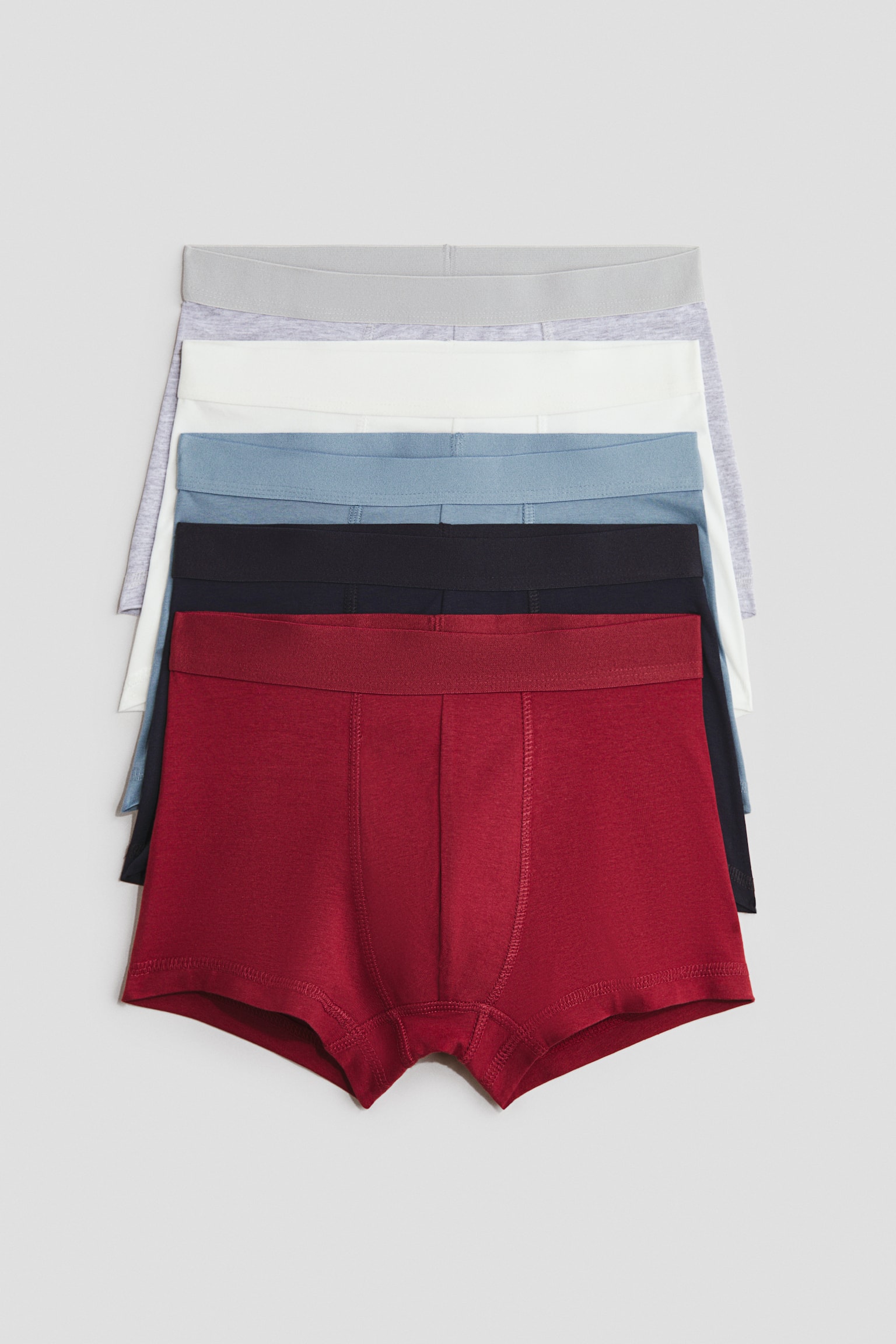 5-pack cotton trunks - Dusty blue/Ivory/Dark red/Black/Dark grey marl/White/Black/White/Dusty blue/Black/Beige/Khaki green