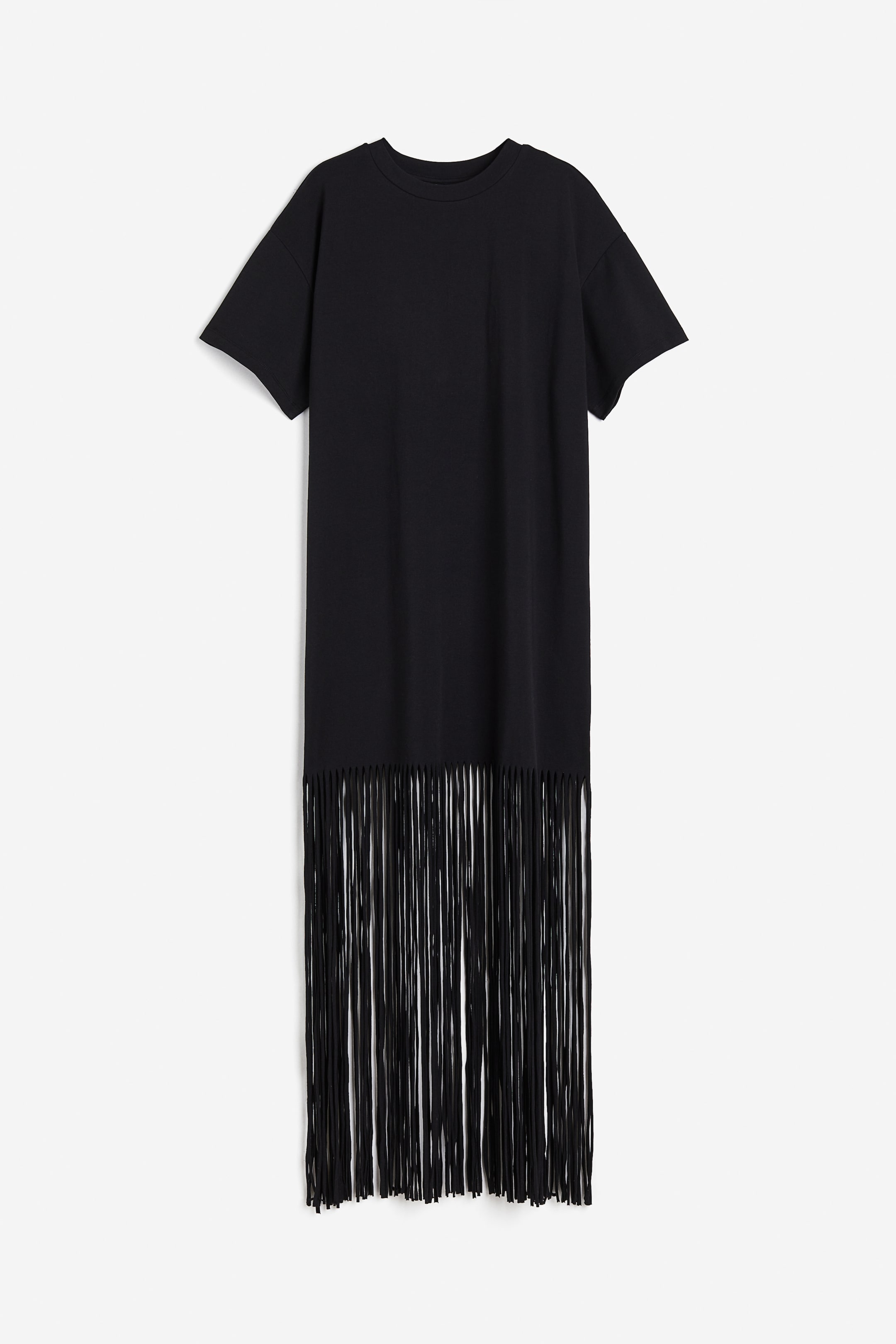 Fringe-trimmed T-shirt Dress