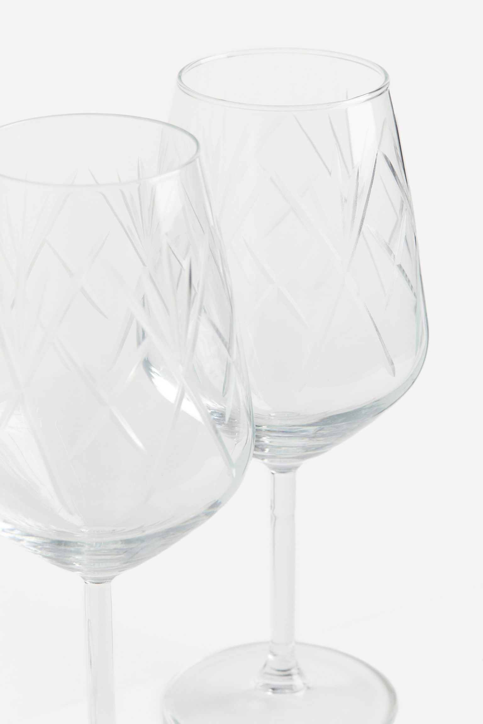 Lot de 2 verres à vin - Verre transparent - 2