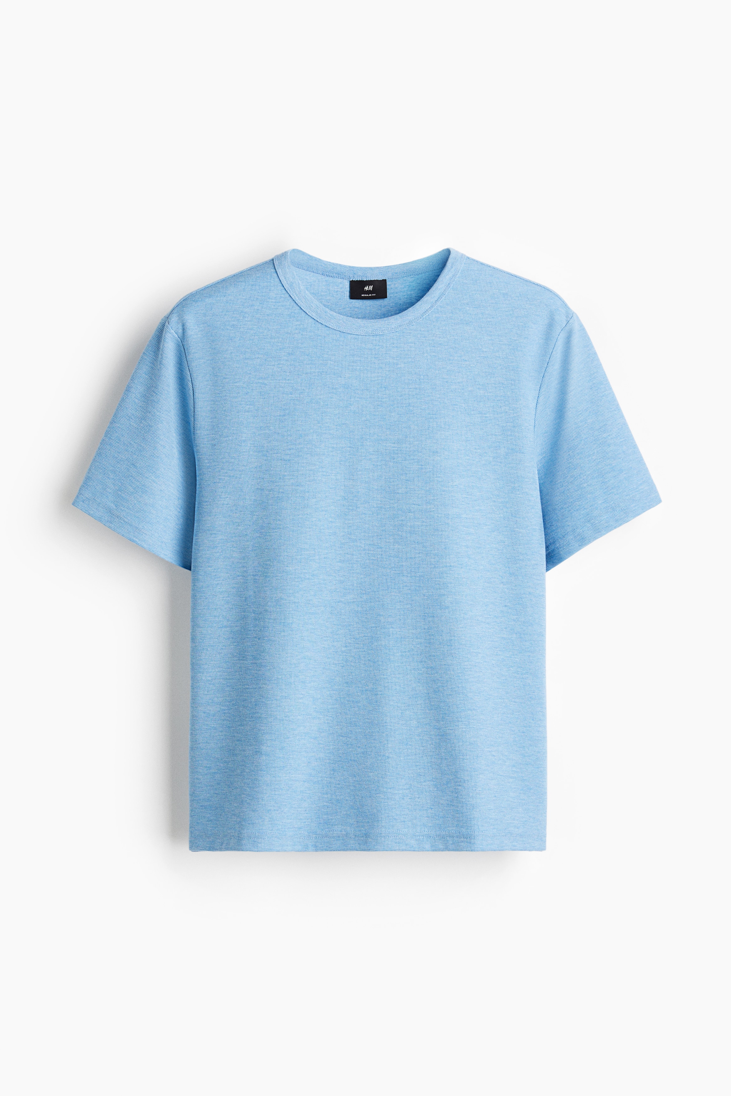 Regular Fit Waffled T-shirt - Light blue/Dark grey/Dark brown/Cream/White