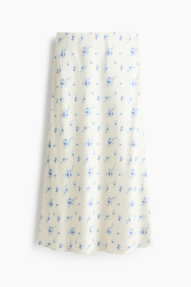 Midi Skirt - White/floral/Burnt orange/Black/White/Light beige/patterned - 1