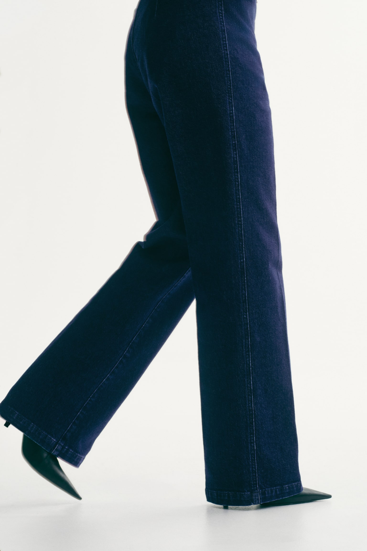 Женские джинсы H&M Straight High, цвет: Тёмный джинсовый синий — фото 4