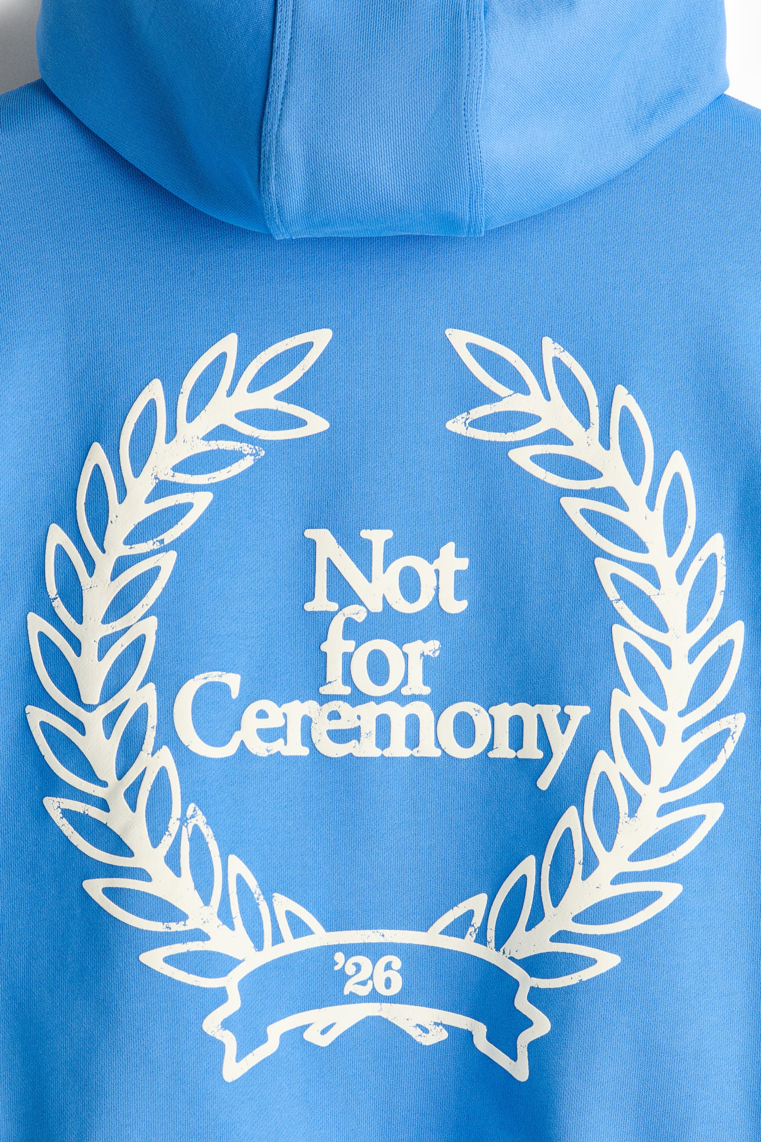 קפוצ'ון עם מוטיב Loose Fit - תכלת/Not for Ceremony - 6