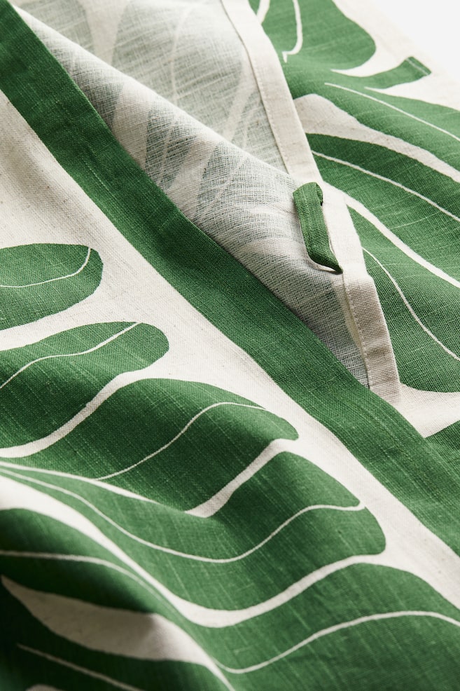 2-pack print-motif tea towels - Green/Leaves - 2