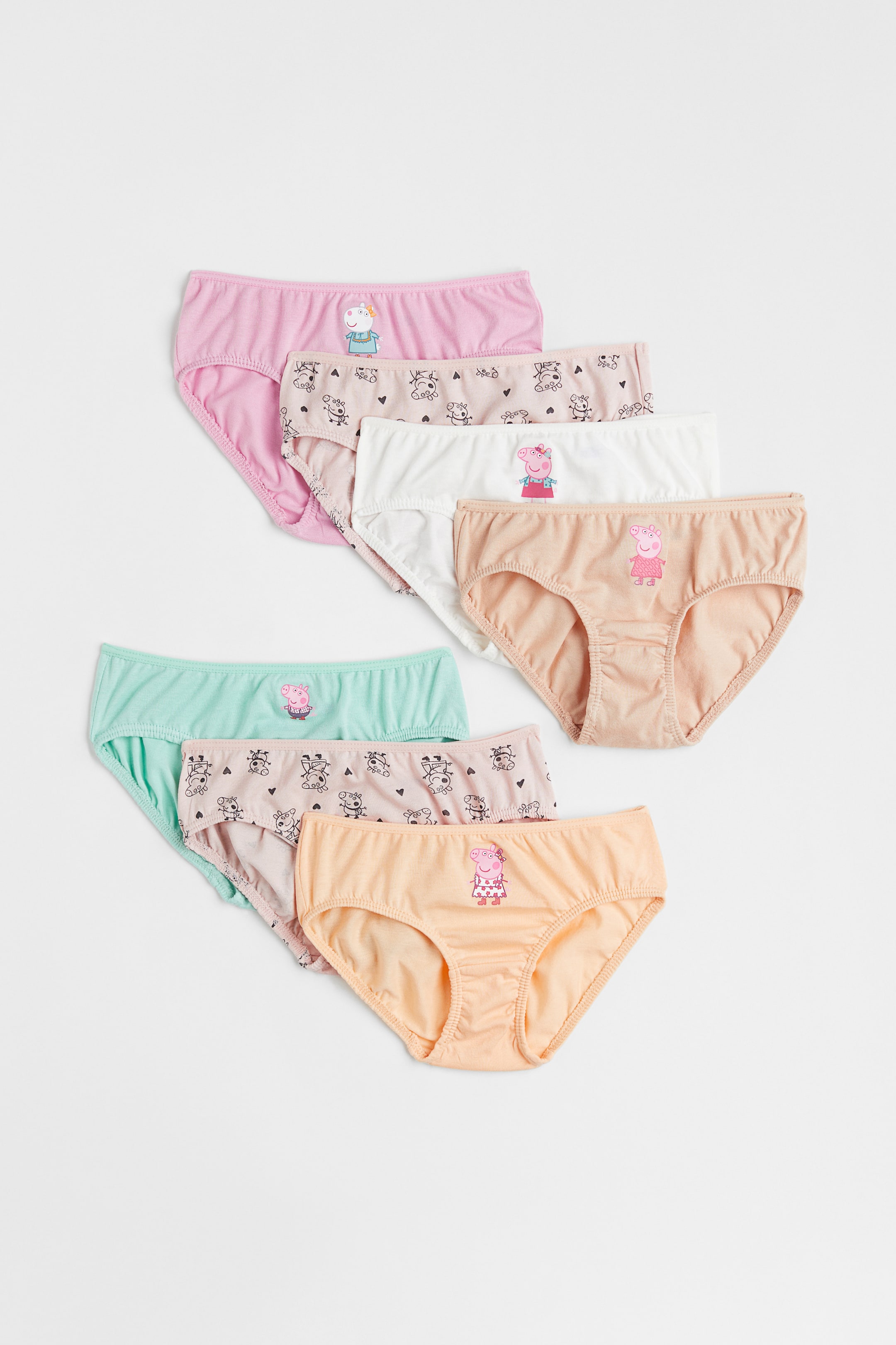 拡大画像を表示: コットンショーツ 7枚セット - ライトイエロー／ペッパピッグ - Kids | H&M JP 1