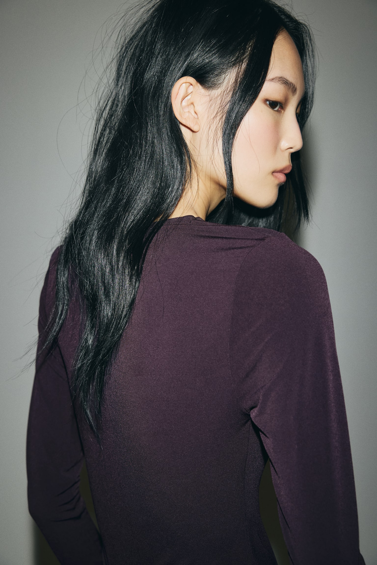 Top z koronką - Dark plum purple/Black - 5