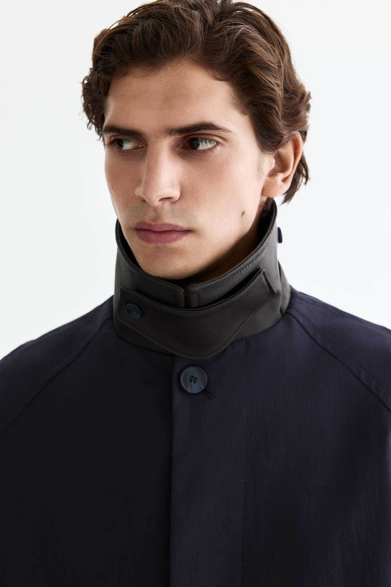 Mac-style coat - Navy blue/Beige - 3