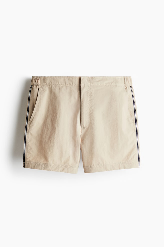 Swim Shorts with Piping - Beige/Green - 1