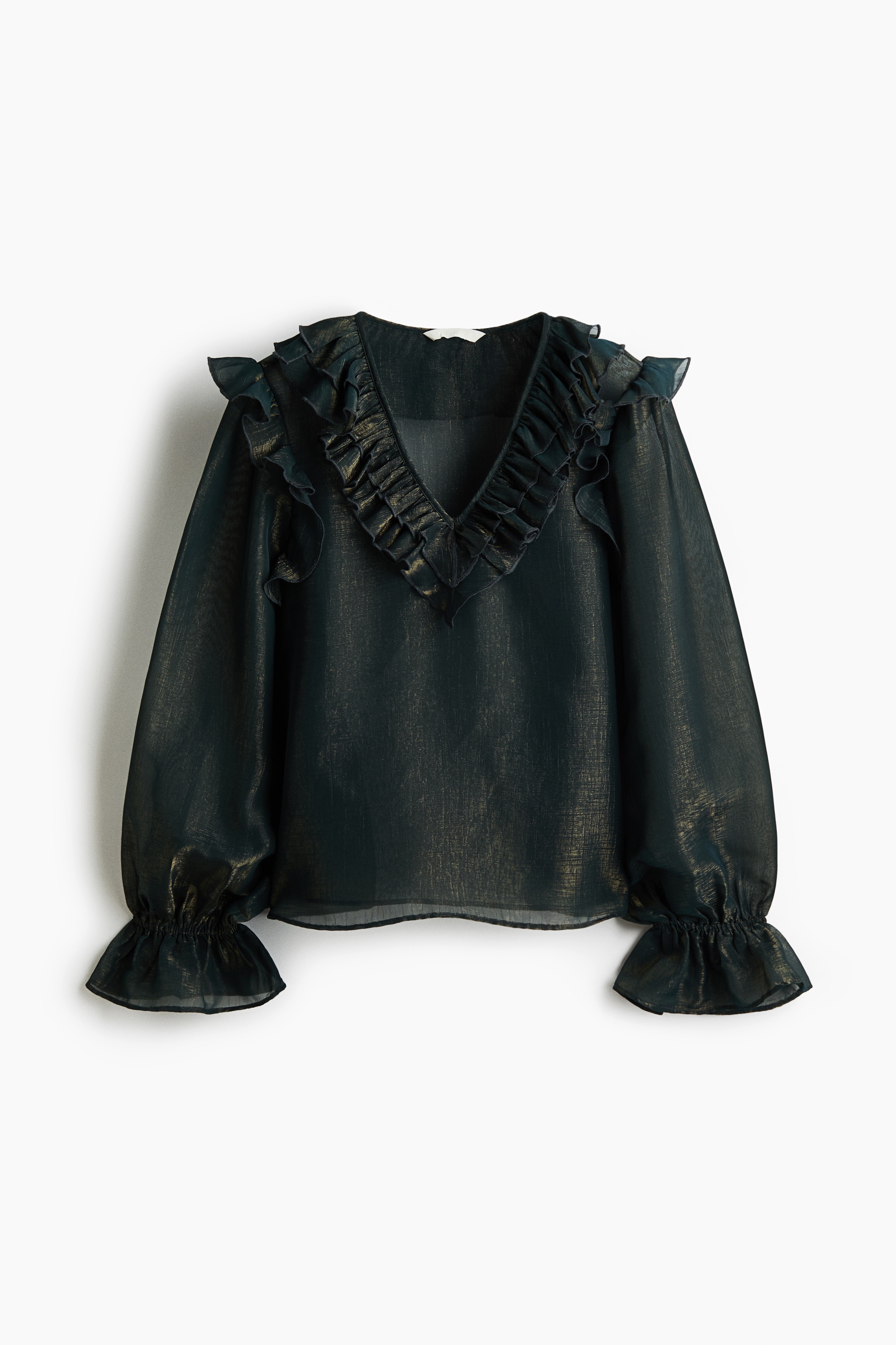 荷葉邊女衫 - 深橄欖綠