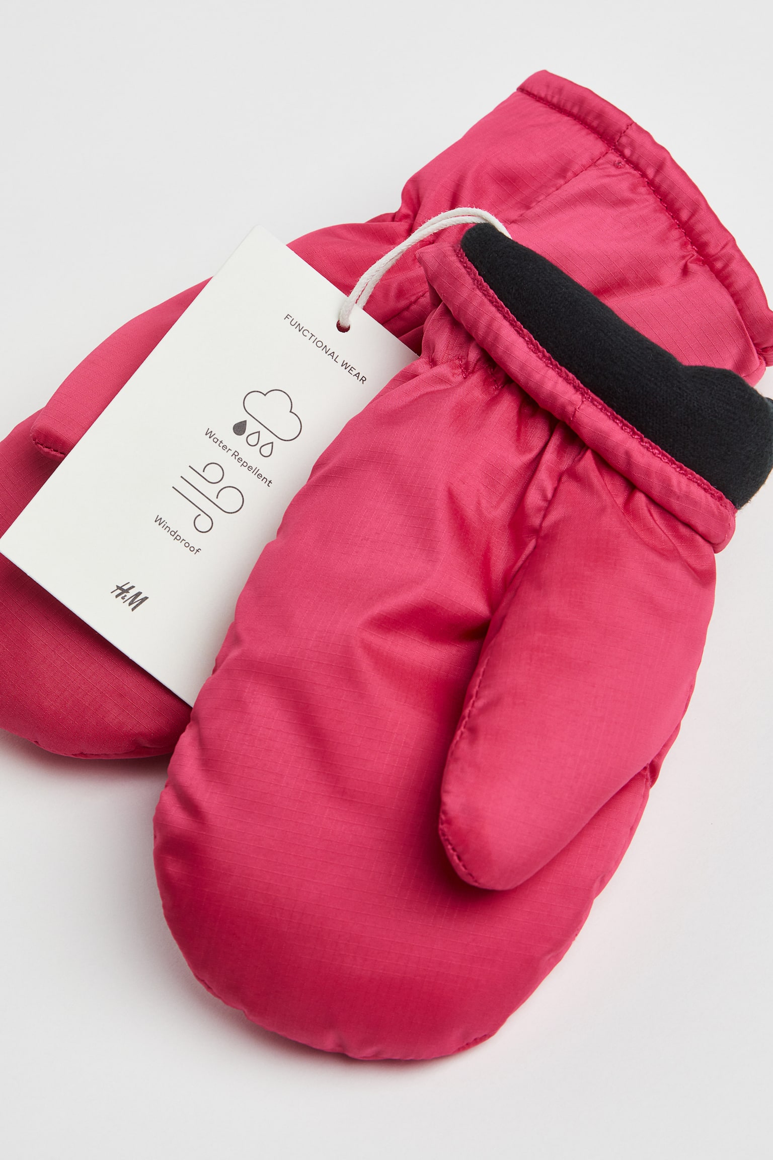 Water Repellent Padded Mittens - Cerise - 2