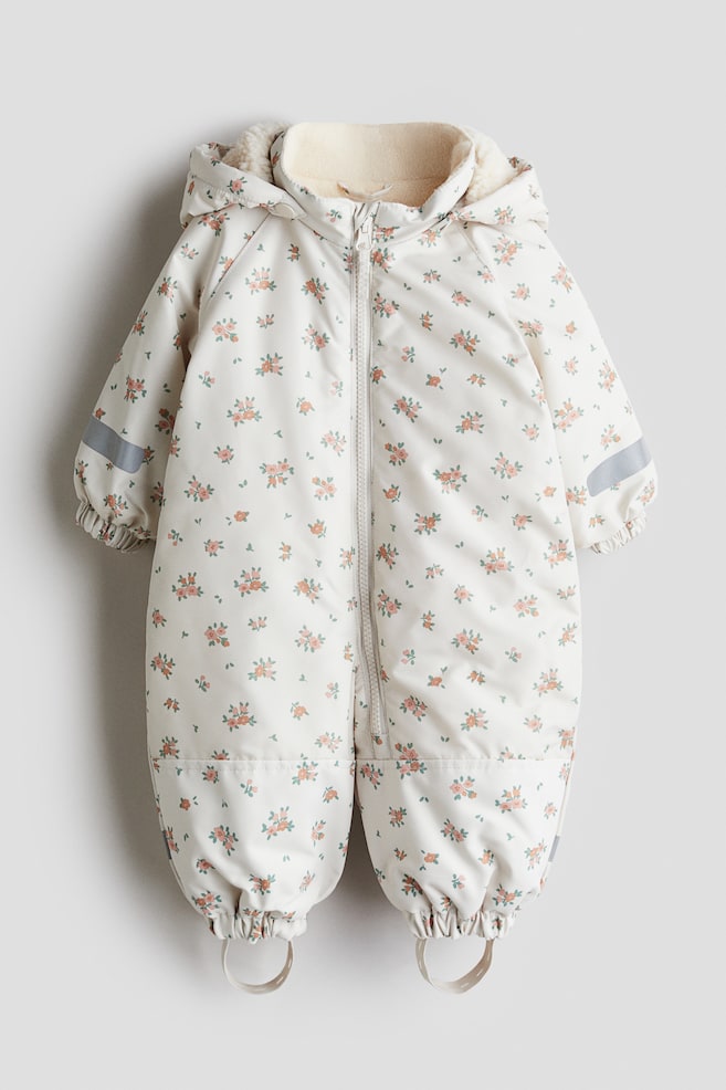 Water-repellent all-in-1 suit - Cream/Floral/Beige/Dogs/Beige/Leopard print/Light blue/Winter/Dark blue/Dinosaurs/Green/Dinosaurs/Plum/Floral/Light pink/Hearts/Brown/Bears - 1