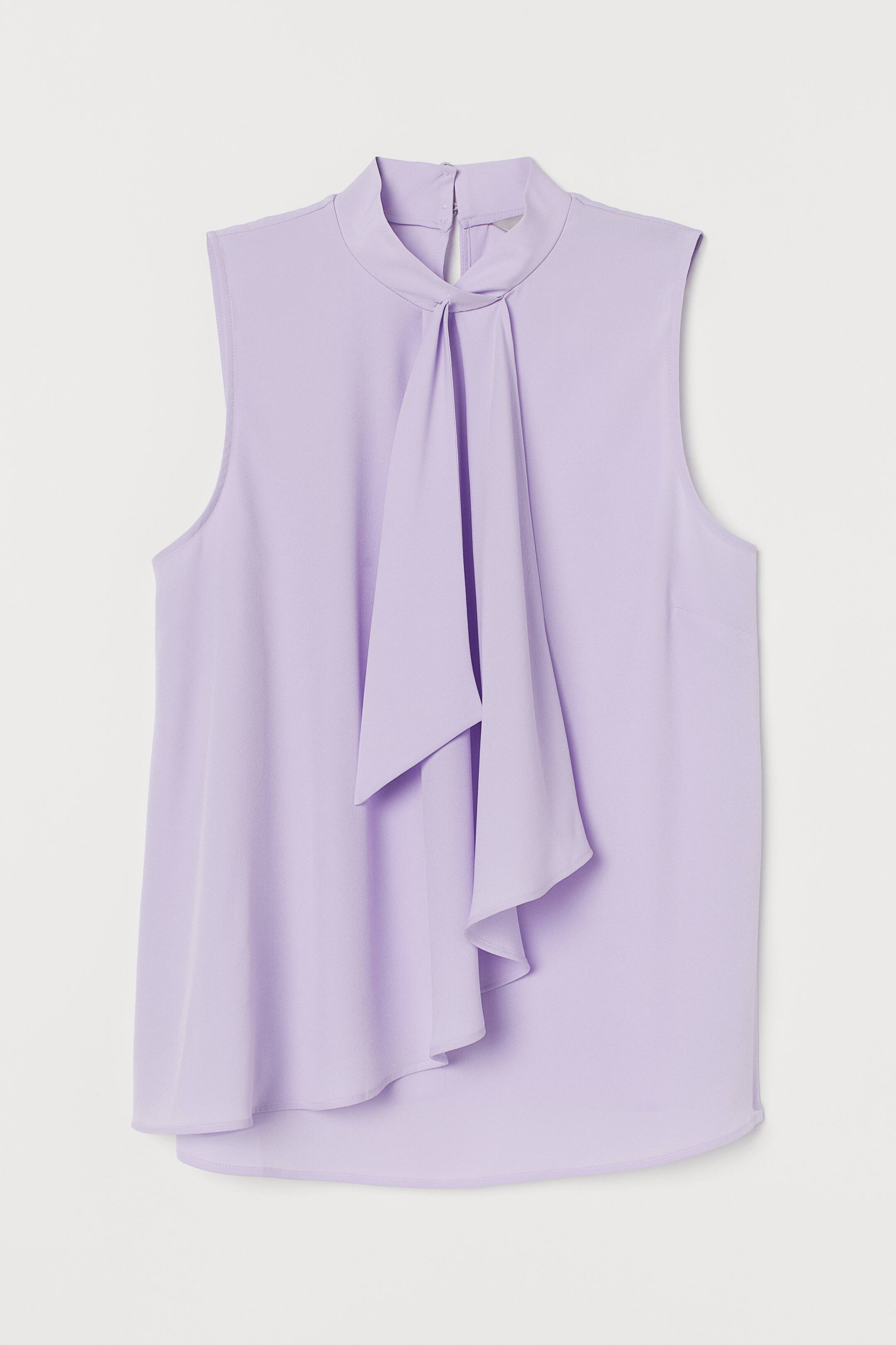 Größeres Bild ansehen: Ärmellose Wickelbluse - Helllila - Ladies | H&M DE 1