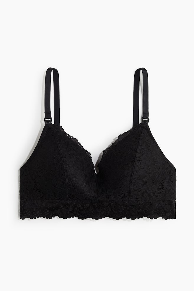 MAMA Padded lace nursing bra - Black - 1