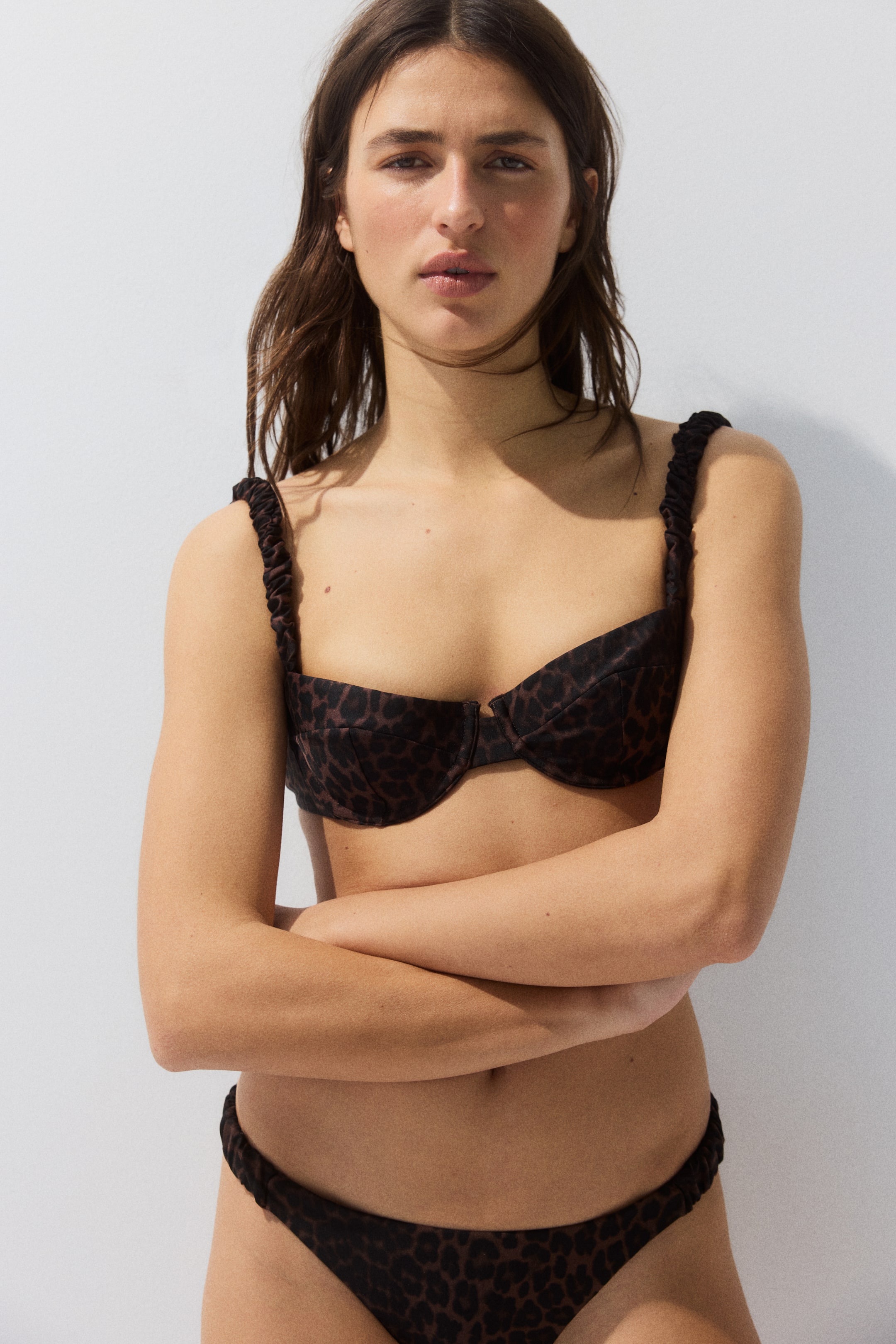 View larger image: Balconette bikini top - Dark brown/Leopard print - Ladies | H&M GB 1