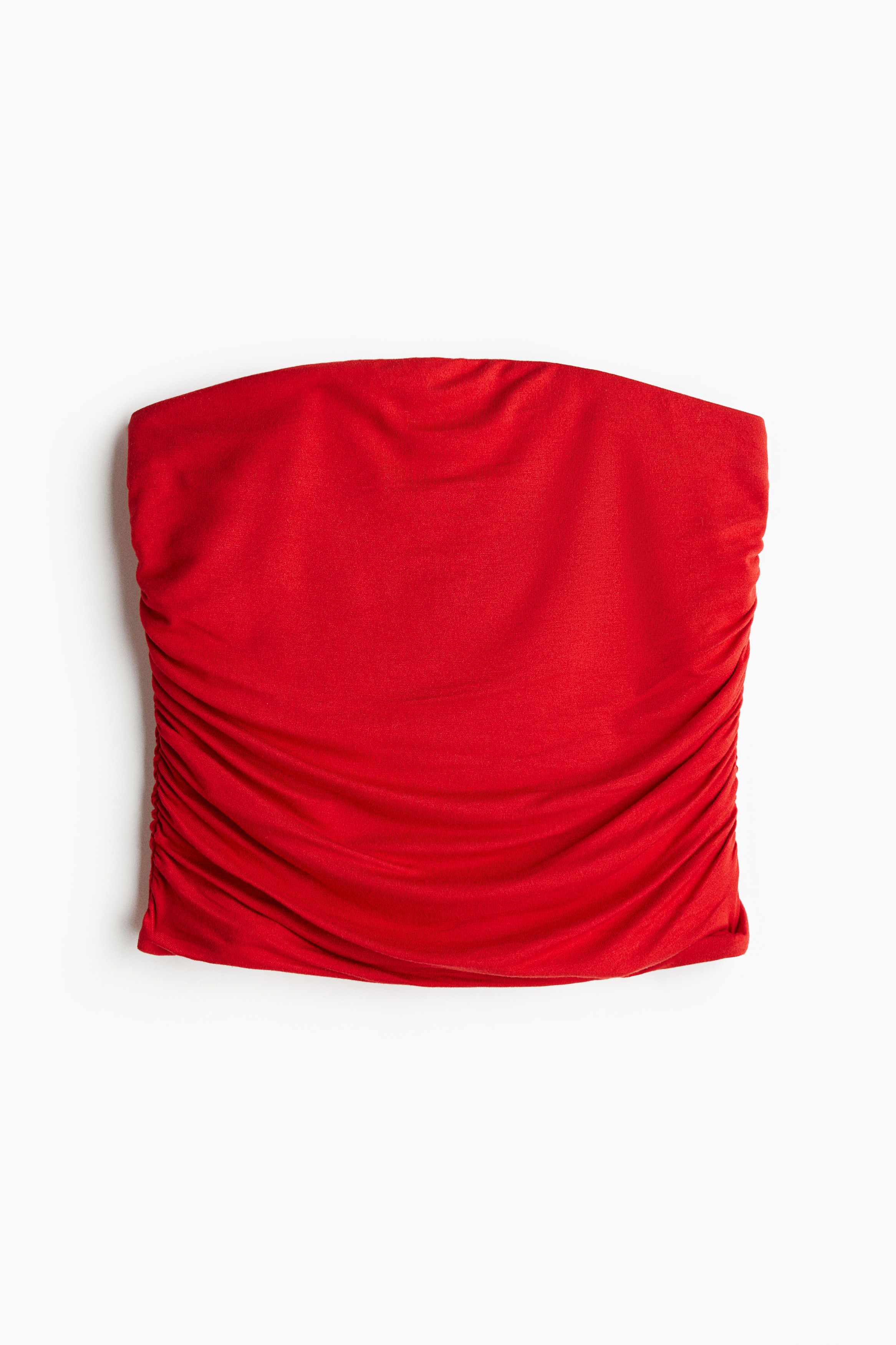 Top tubular drapat - Roșu/Bej/Maro-închis