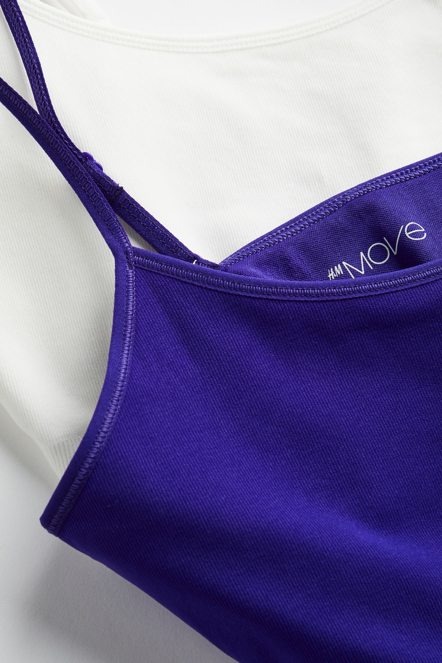 2-pack Seamless Sports Bralettes - Dark purple/White - 2