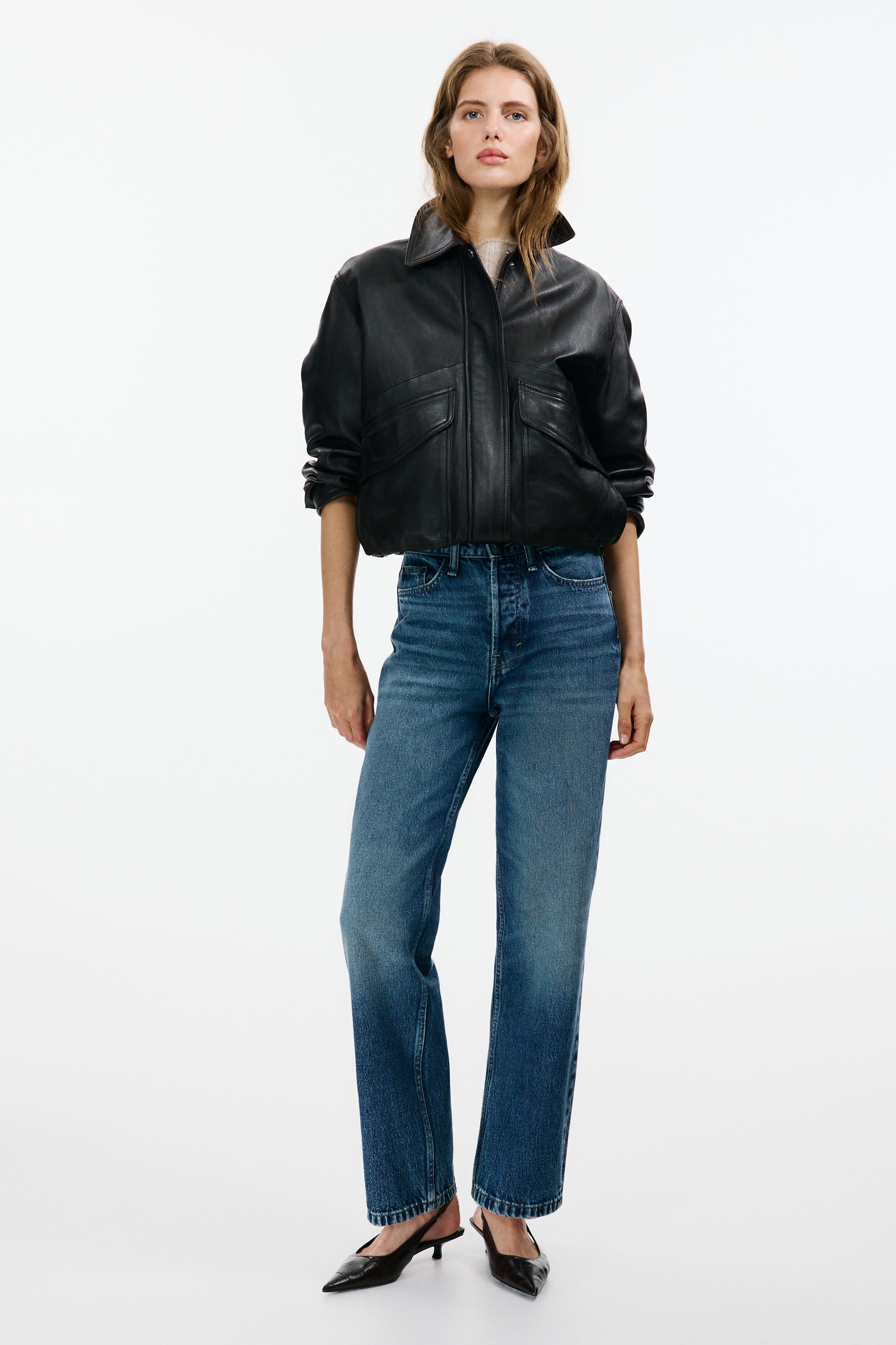 Straight High Waist Ankle Jeans - Denim blue/Beige/Denim blue/Light denim blue/Denim blue/White/Washed black