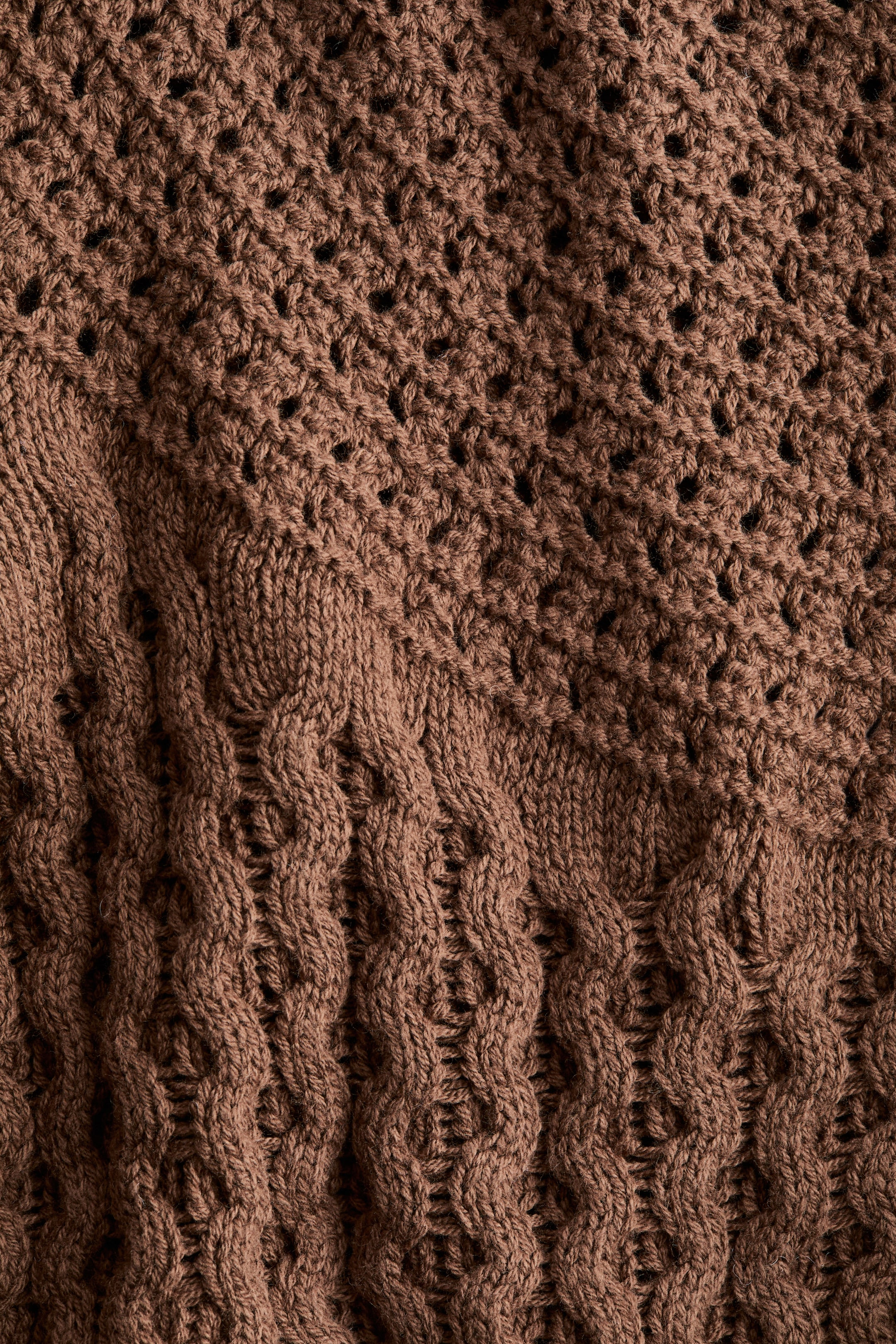拡大画像を表示: テクスチャードニットセーター - ブラウン - レディース | H&M JP 6