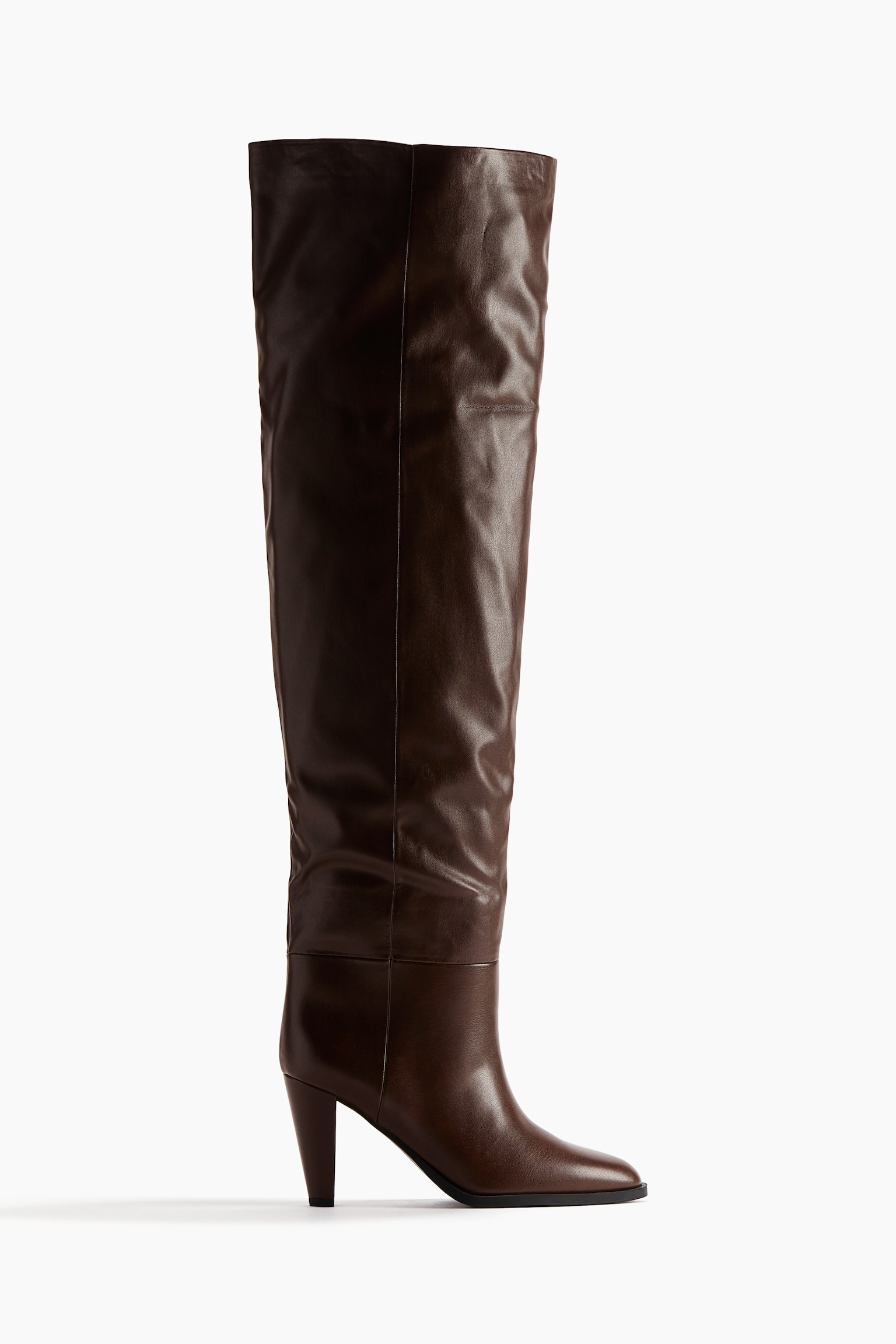 Over-the-knee boots - Dark brown - 1