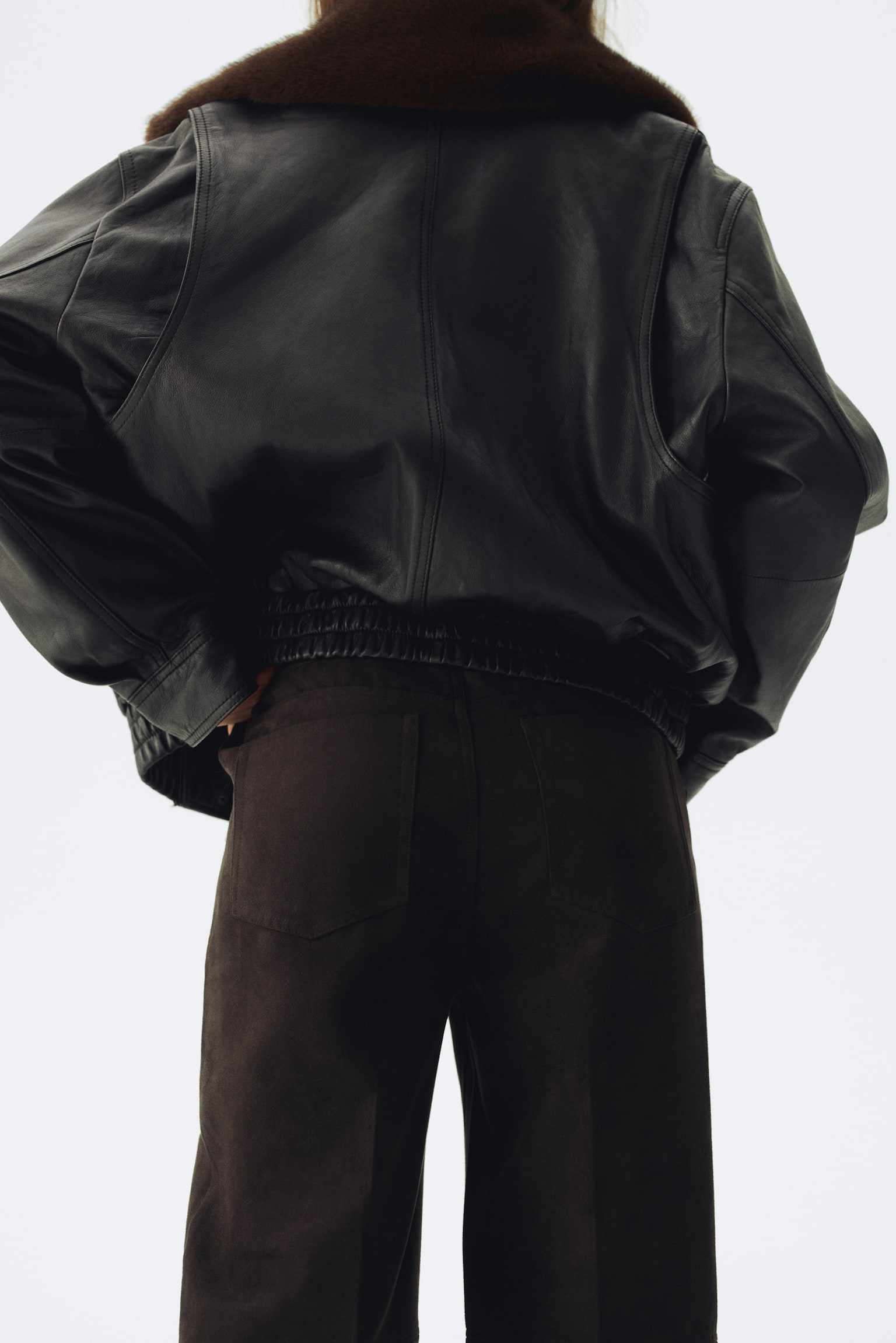 MAMA מכנסיים ישרים - חום כהה - 5