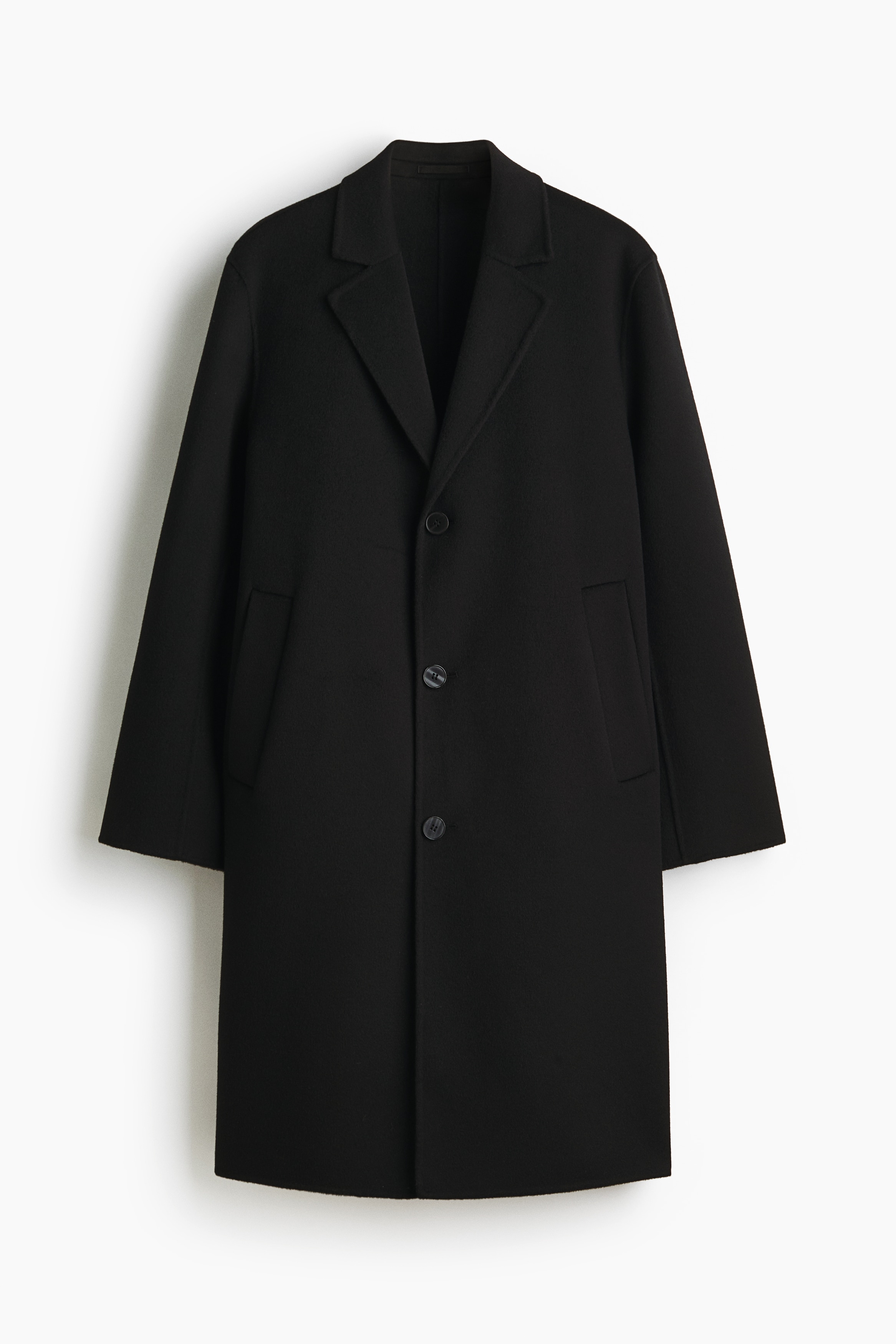 H & M - Single-breasted wool coat - Schwarz - Herren