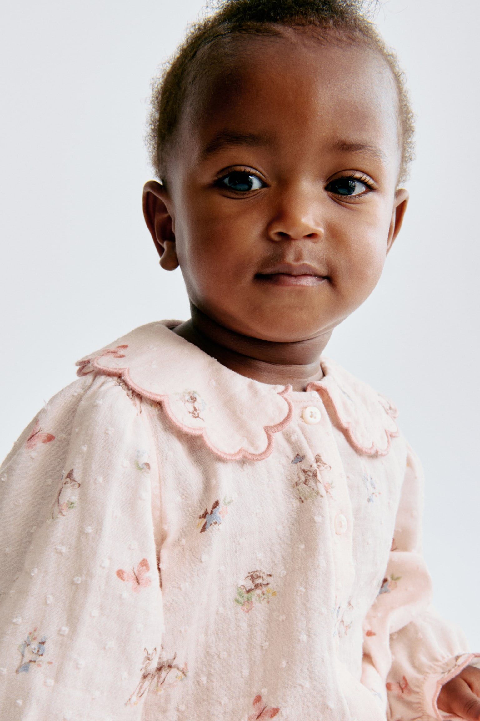 Детская блузка H&M Cotton Muslin Blouse, цвет: Светлый розовый — фото 3