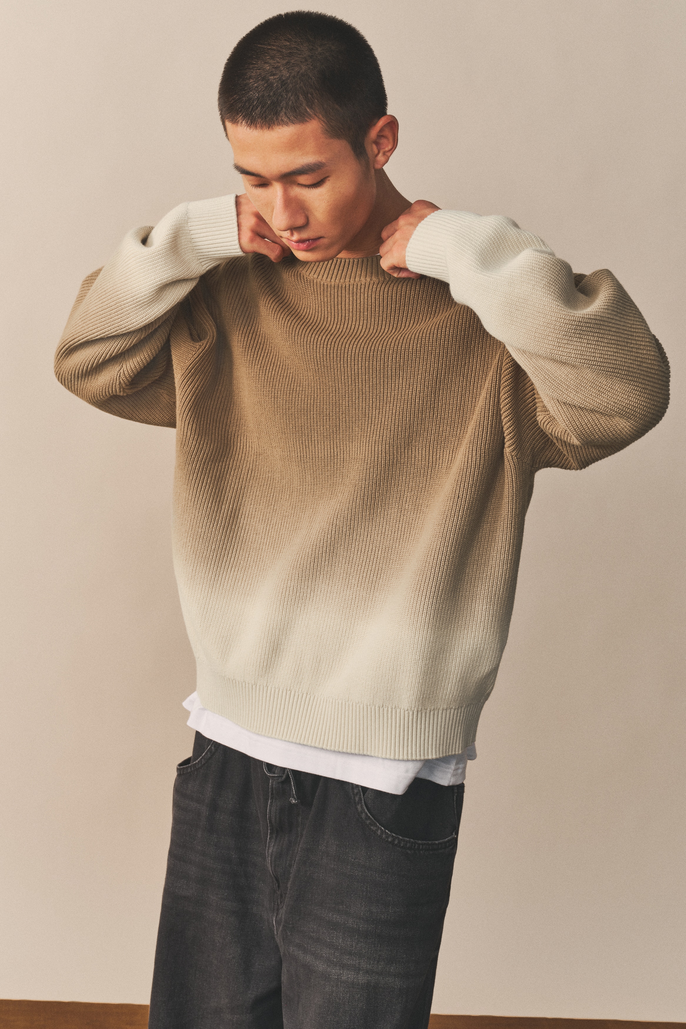 DMO AFBOOST起毛Hネック袖リブ LCZ5ｘ3ｍｍSDオーダー料込 nofl】ガス強撚ガーゼフライスハイネックプルオーバー 644102310