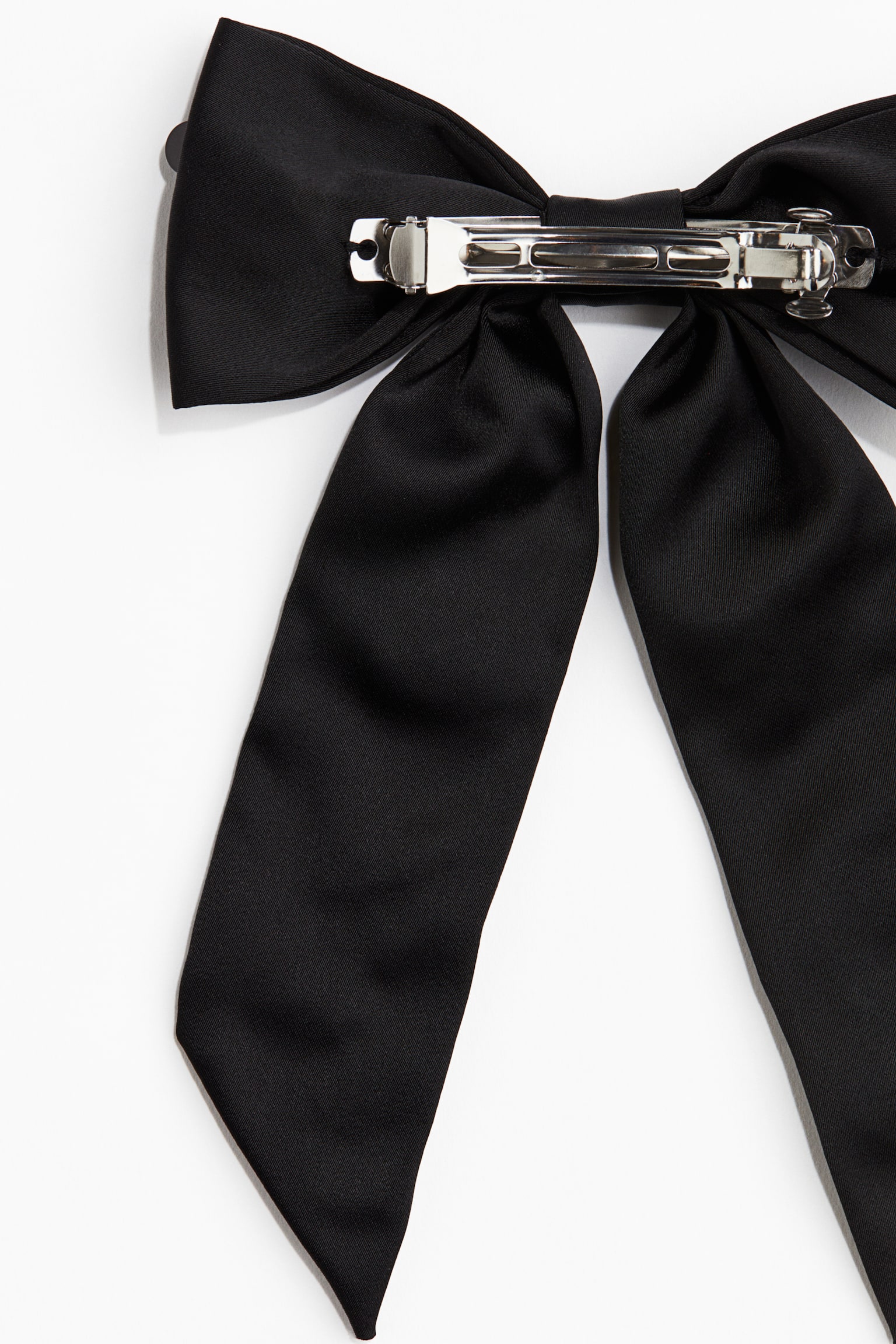 Embellished bow hair clip - Negro - 2