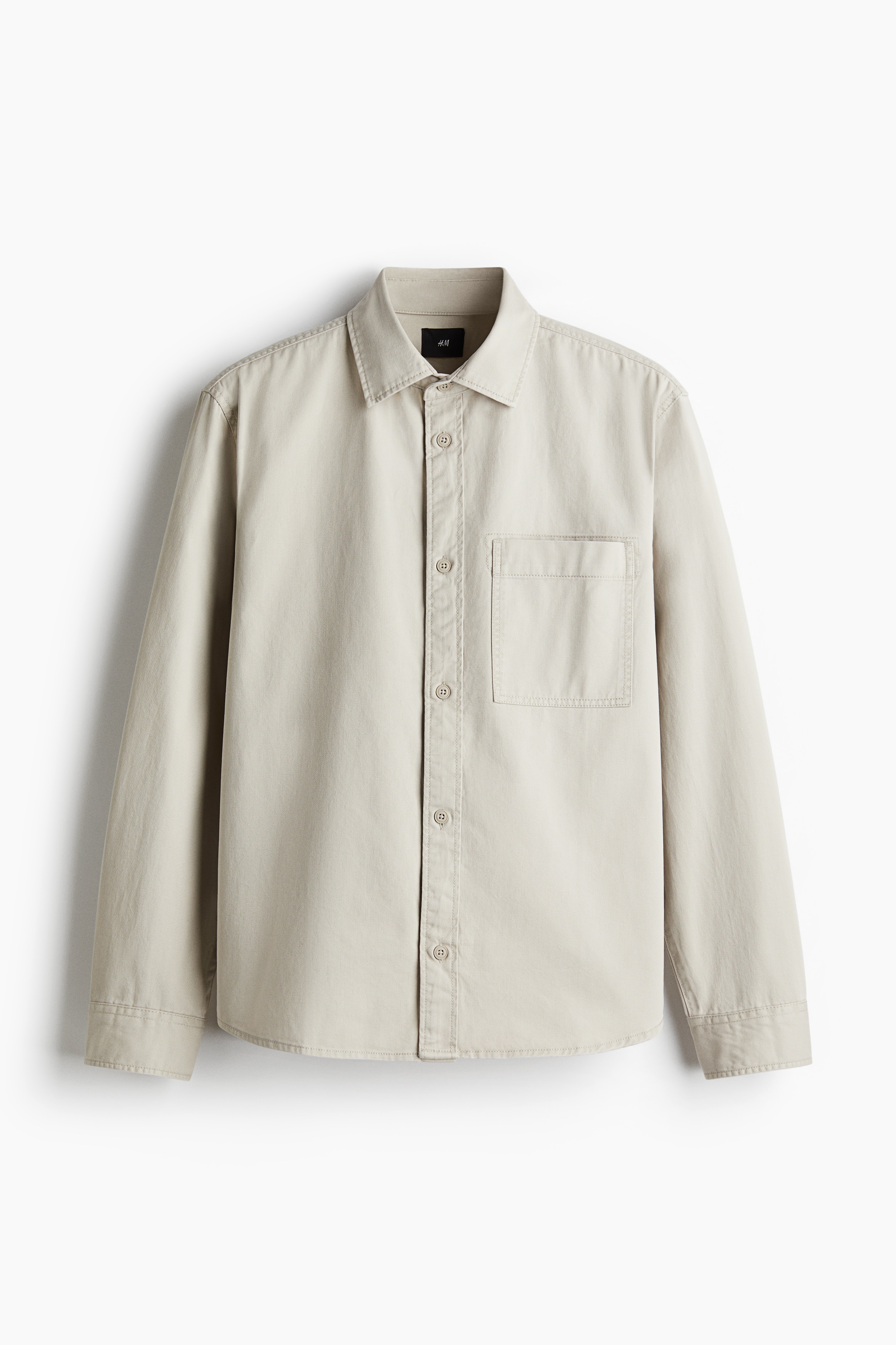 Regular Fit Twill overshirt - Light beige/Dark grey
