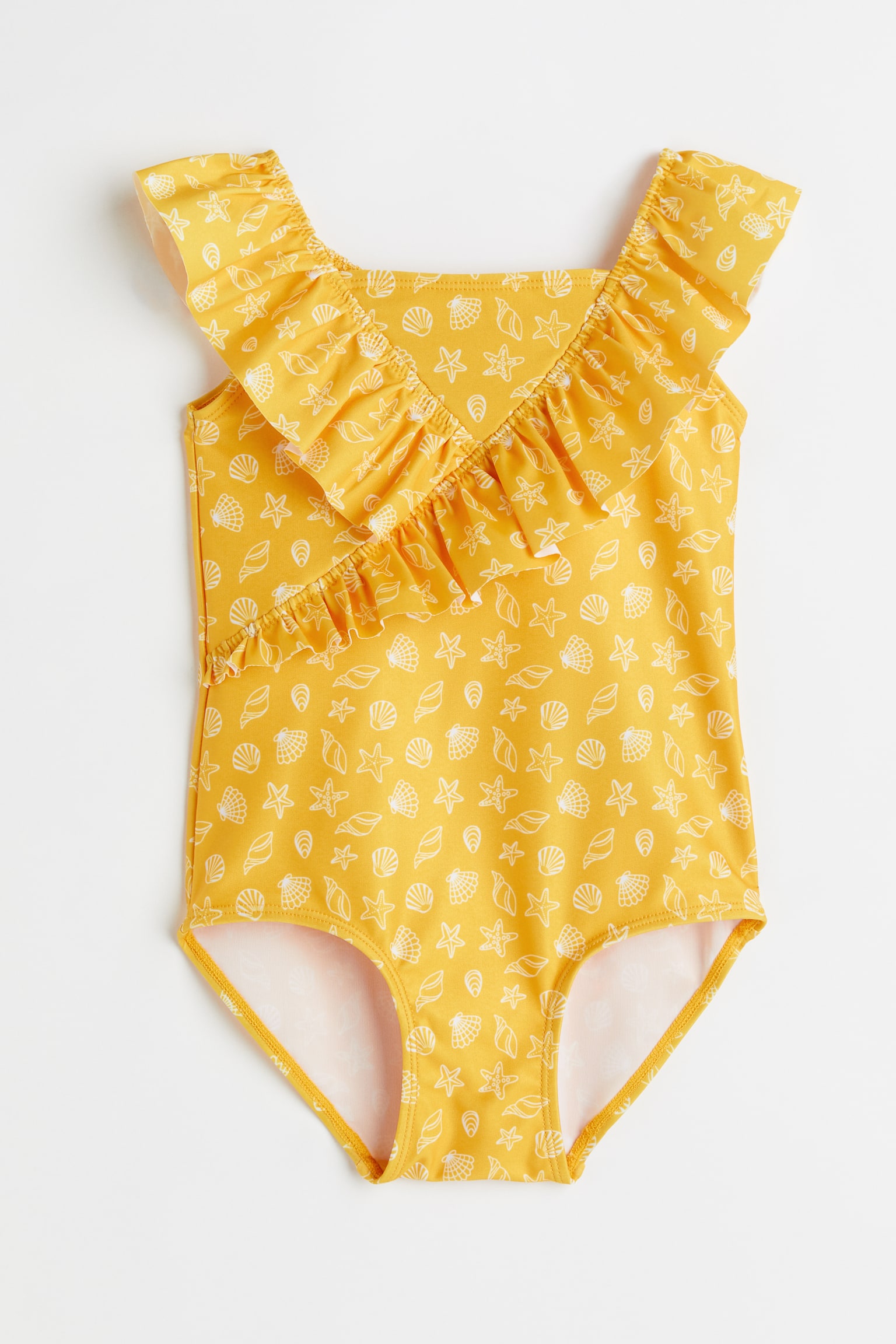 Flounce Swimsuit - Yellow/Shells - 1