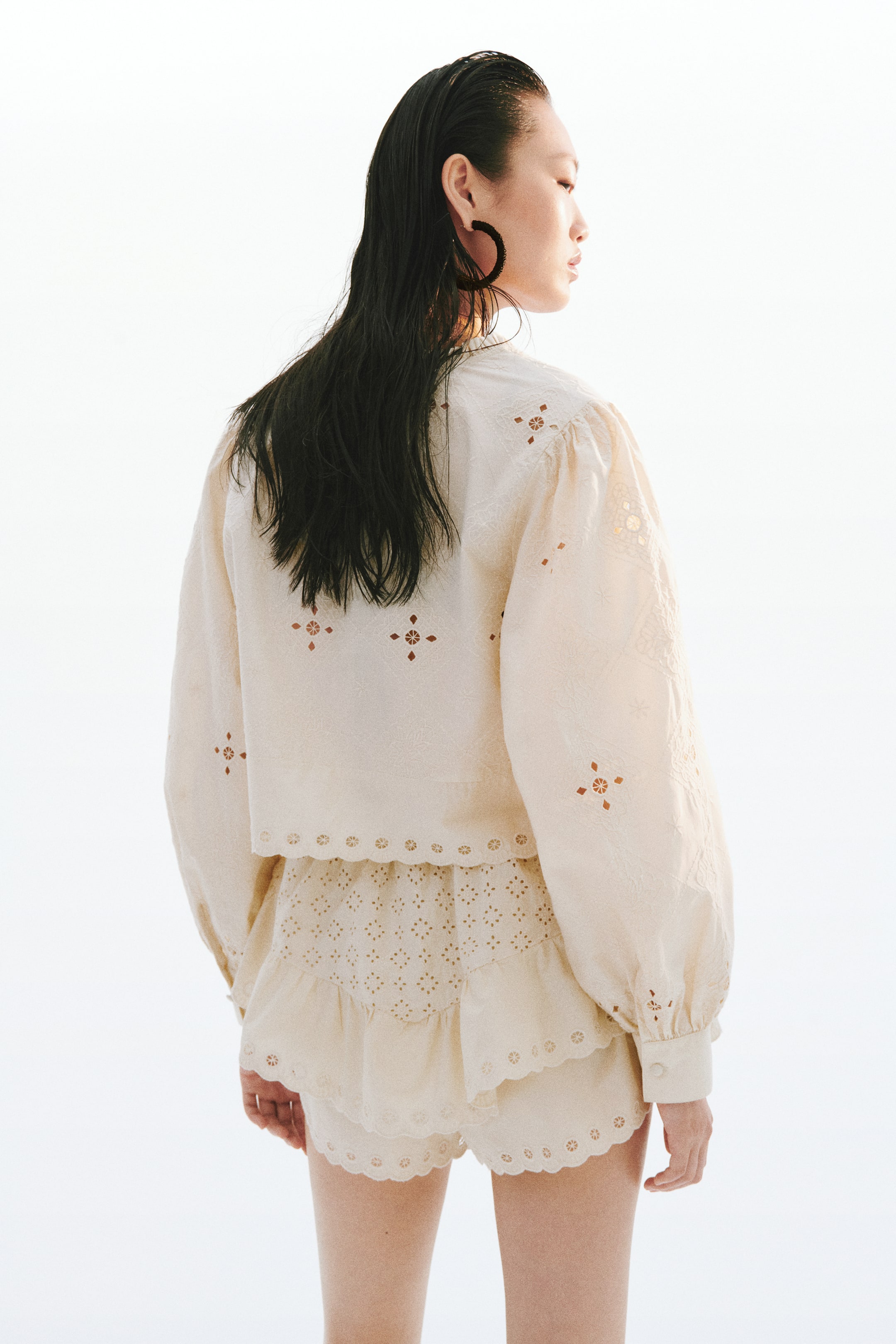 Cotton Blouse with Eyelet Embroidery