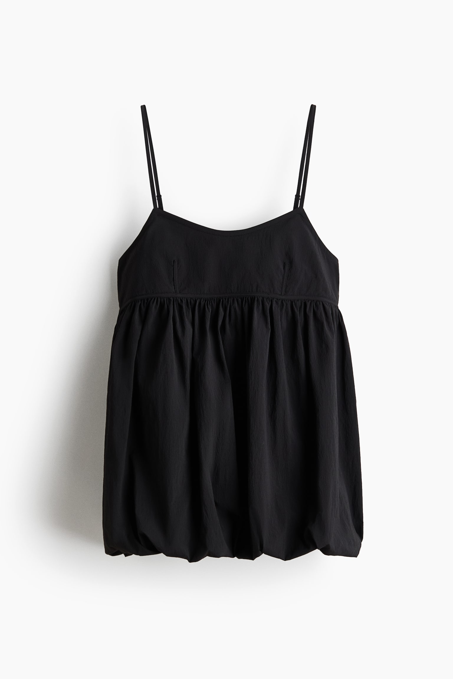 Bubble-hem strappy top - Black/Grey - 1