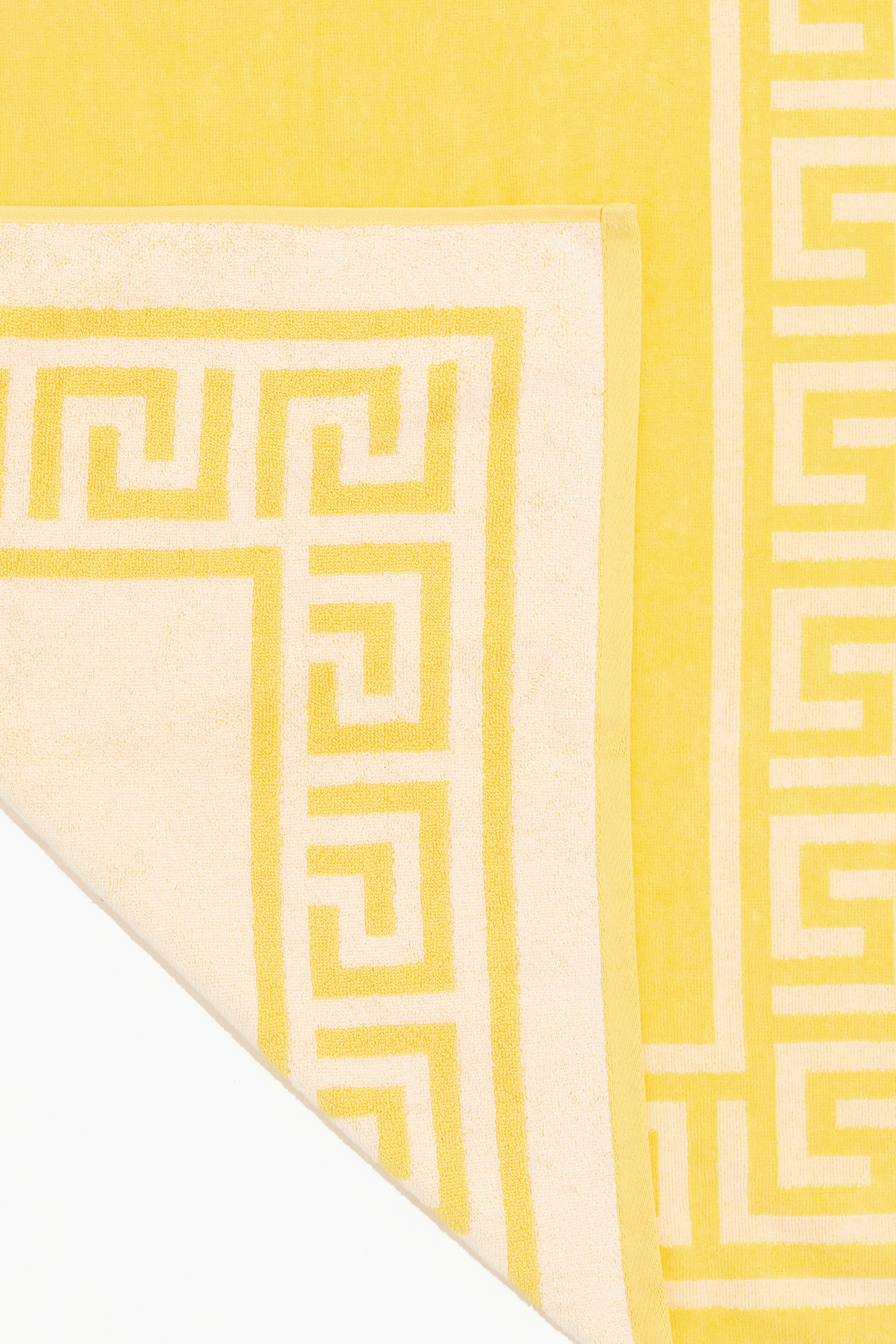 Greek key beach towel - Yellow/White - Home All | H&M GB