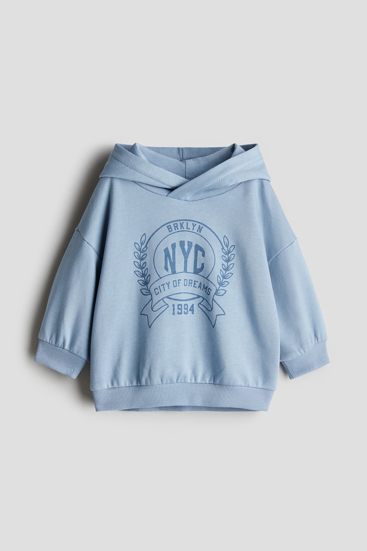 Print-motif hoodie - Light blue/NYC/Dark grey/BRKLYN - 1