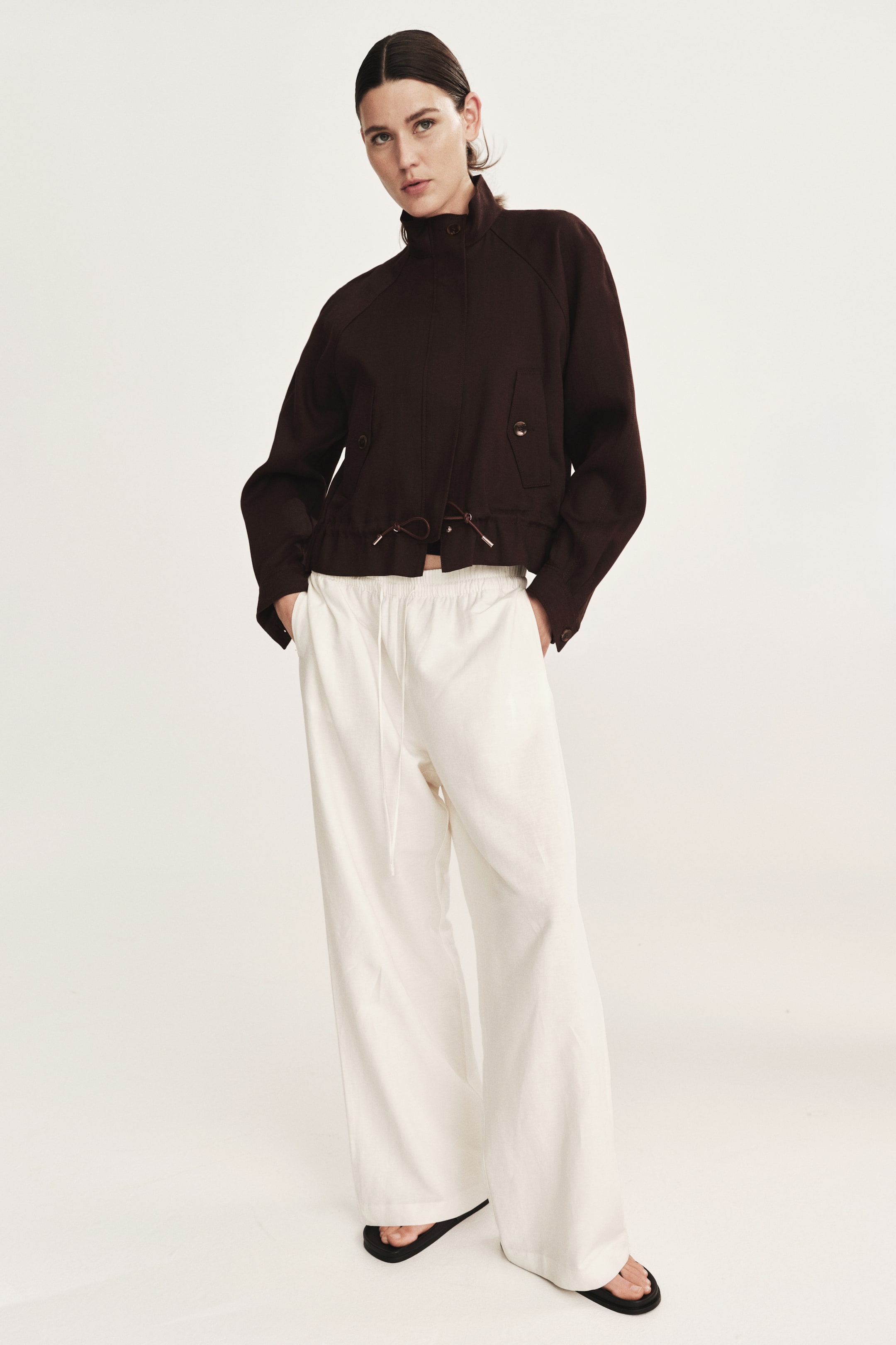 Oversized Linen-Blend Jacket