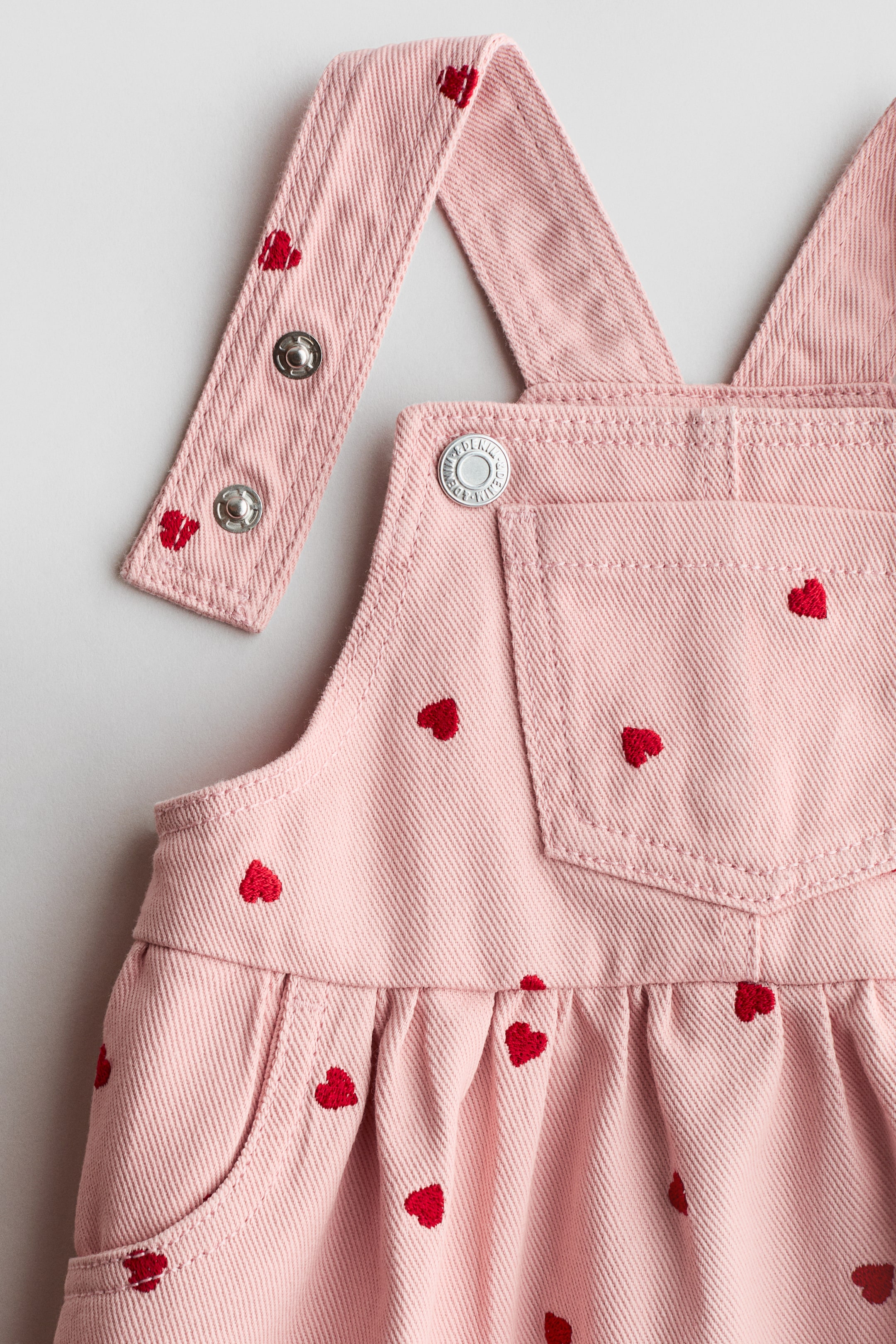 View larger image: 2-piece dungaree dress and top set - Light pink/Hearts - Kids | H&M IN 2