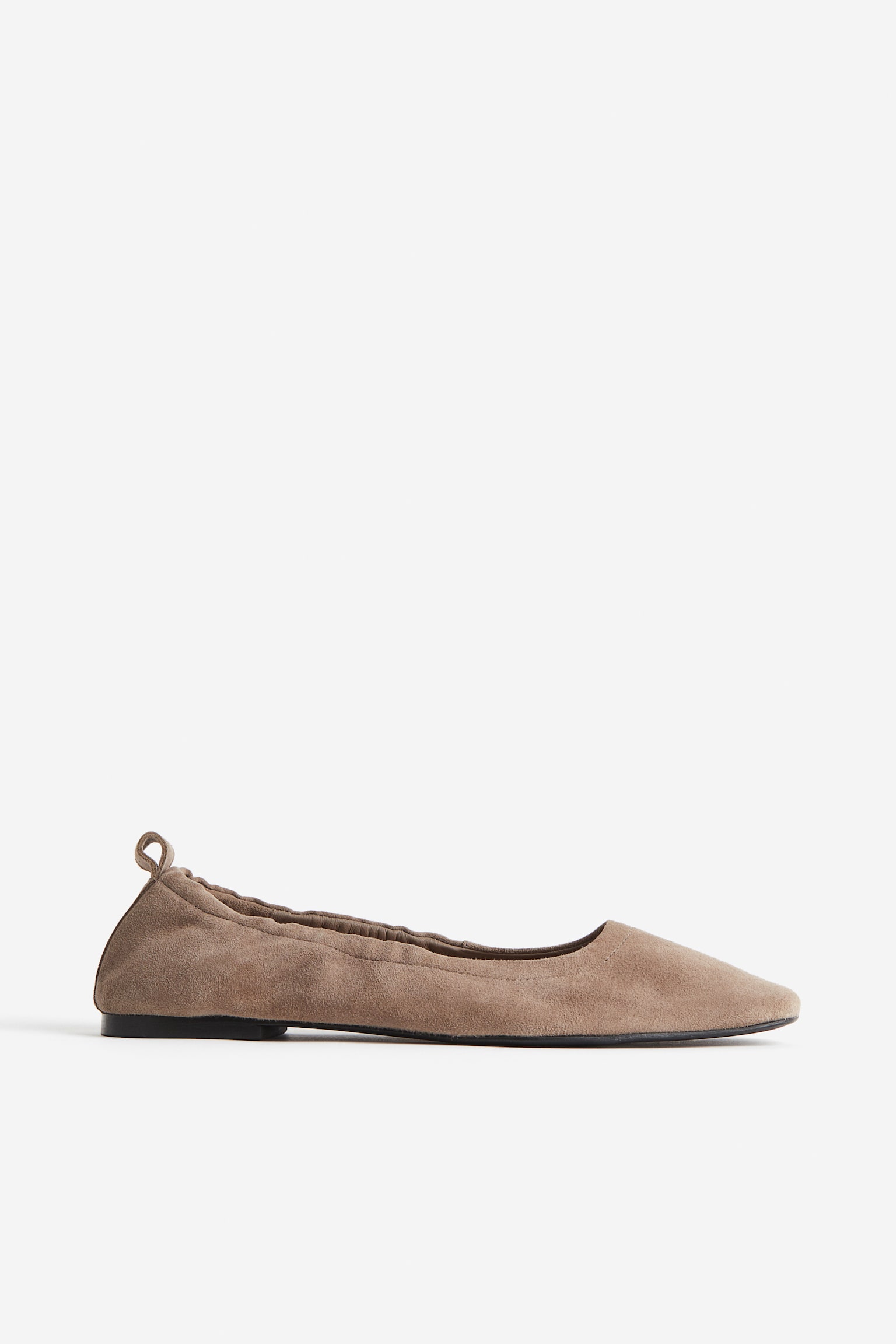 Suede ballet pumps - Dark beige/Black - 3