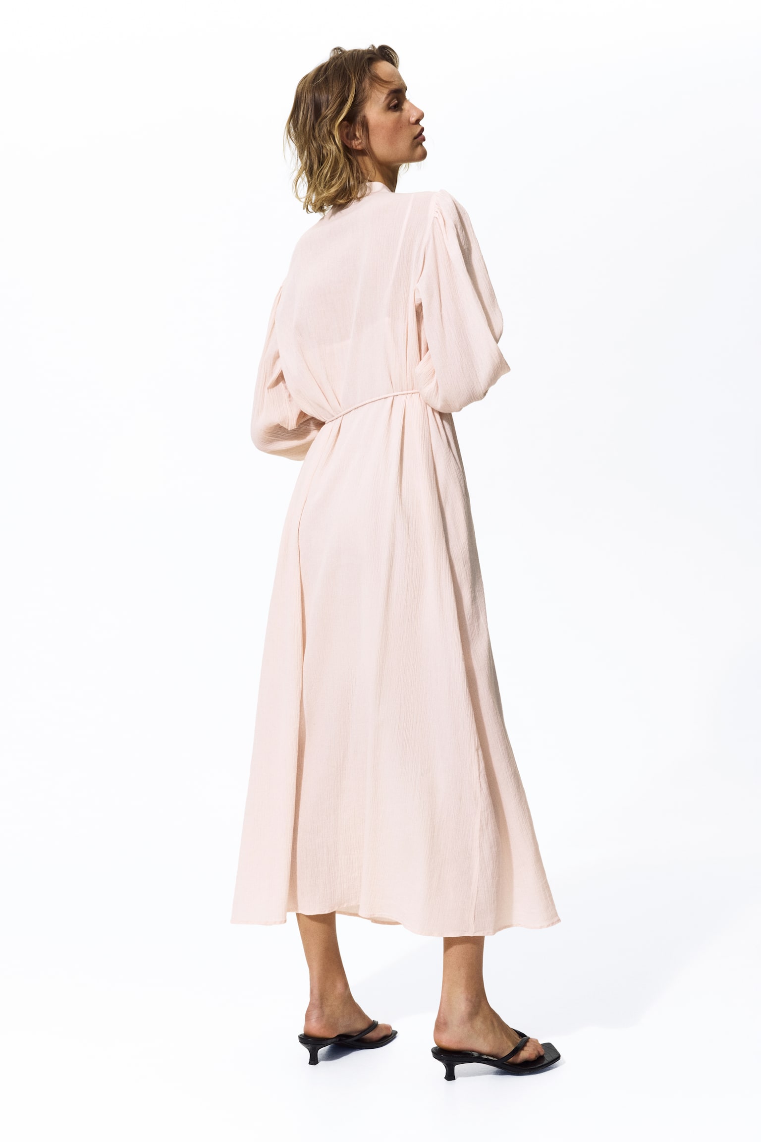 Lace-detail cotton dress - Light pink/Cream/Dark brown - 6